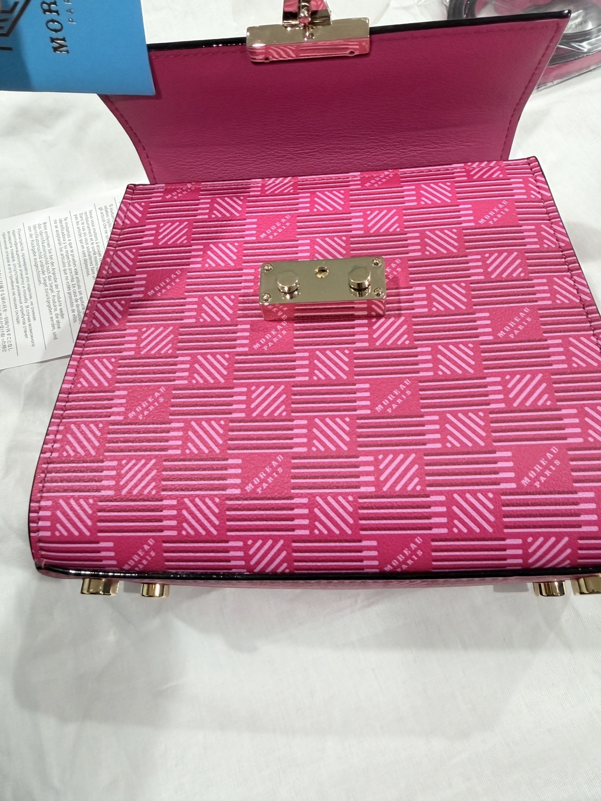 Moreau Paris Mune Mini Printed Leather Bag NWT Authentic $2134