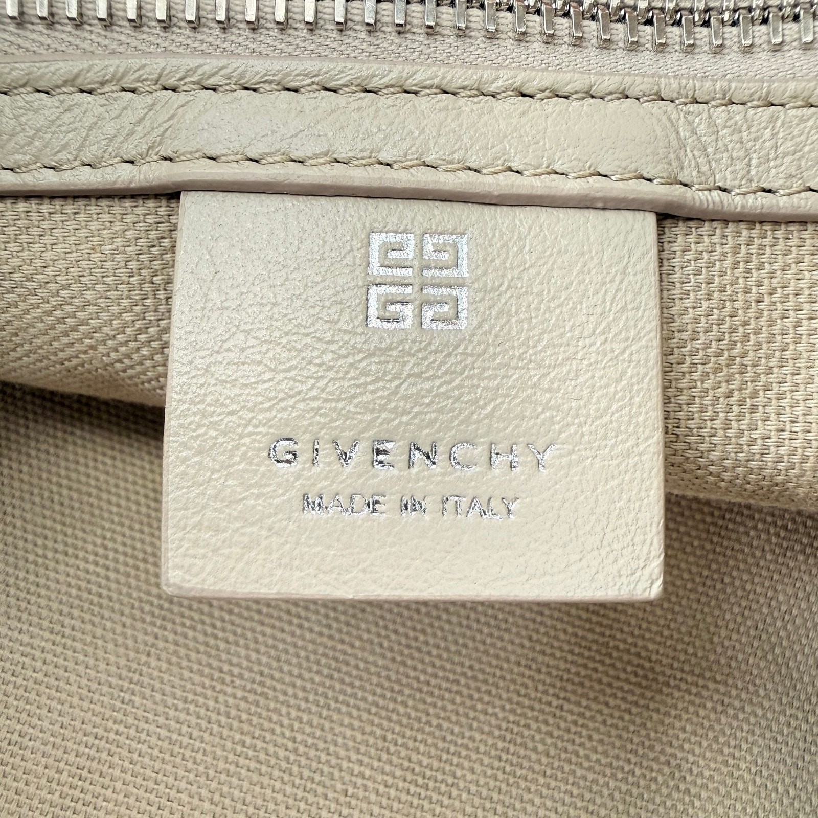 Givenchy Tumbled Calfskin Medium Voyou Bag Beige