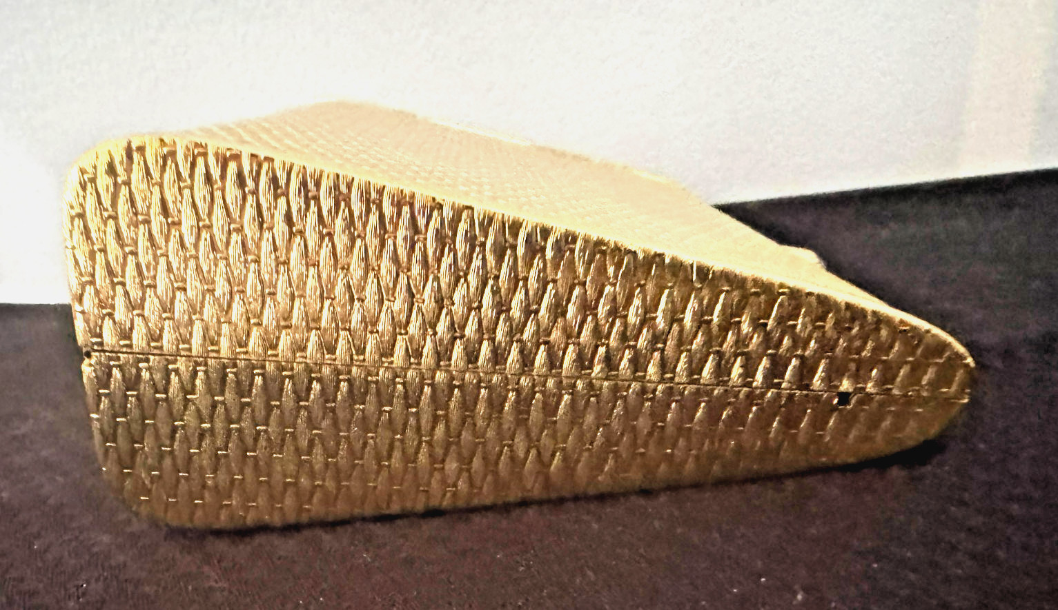 Vintage Fendi HardCase Minaudiere Gold Metal Evening Clutch 70s 80s S.A.S. Roma
