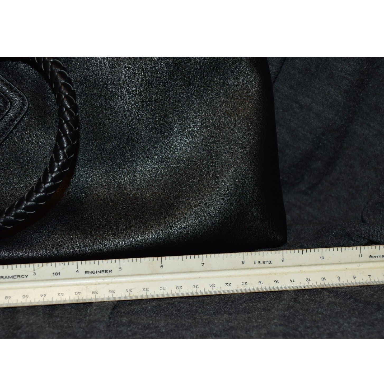 NEW Metro Muse Clutch Braided Ring Wrist Loop Bag Black Vegan Leather NWT