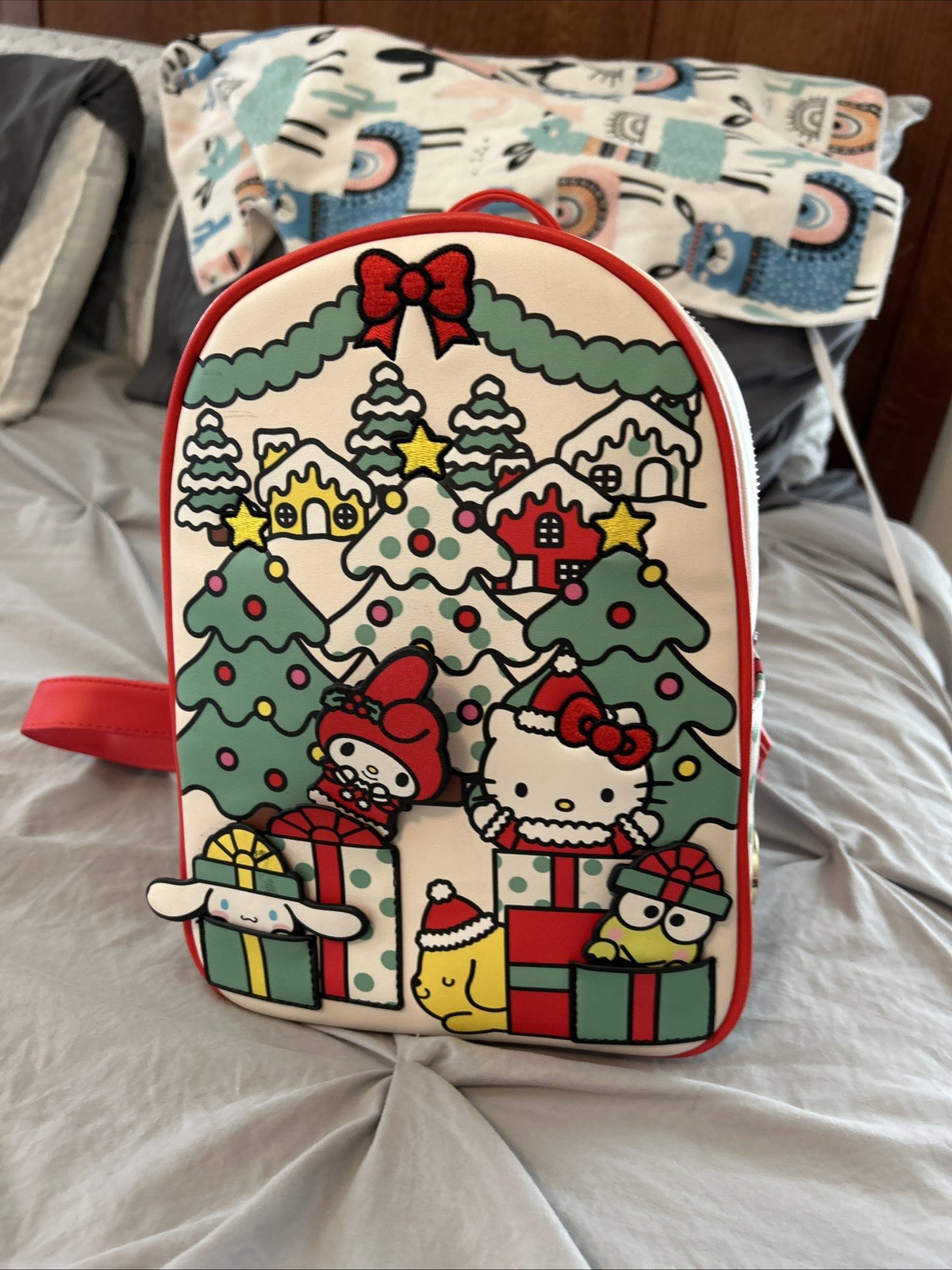 Her Universe Hello Kitty & Friends Christmas Wreath Backpack “see photos”