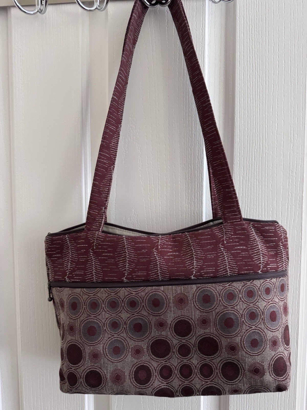 Maruca Handmade Wine Red Tapestry Lightly Used Purse Bag Made In USA