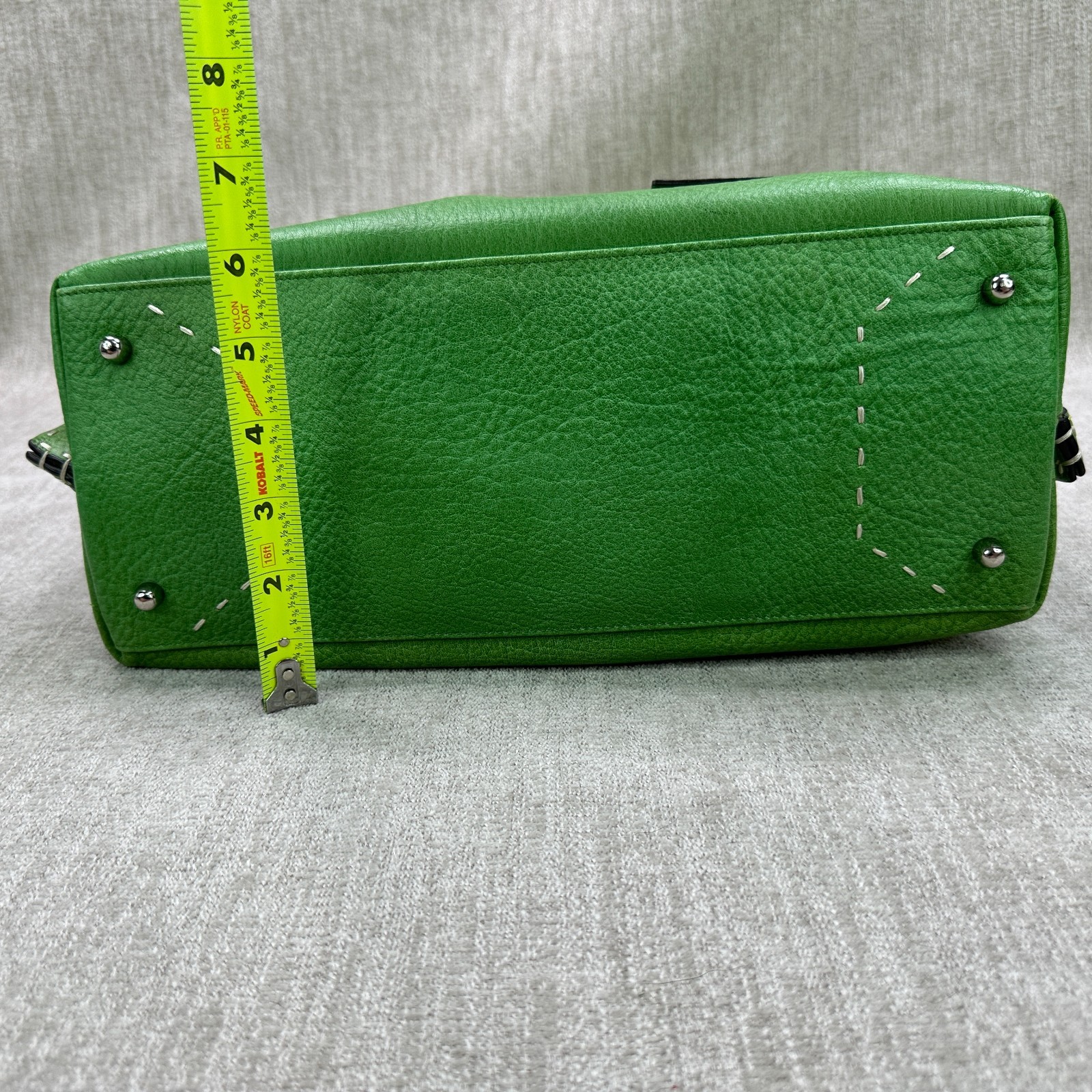 BCBGMaxazria Ombre Green Large Leather Tote Shoulder Bag Colorful Designer Logo