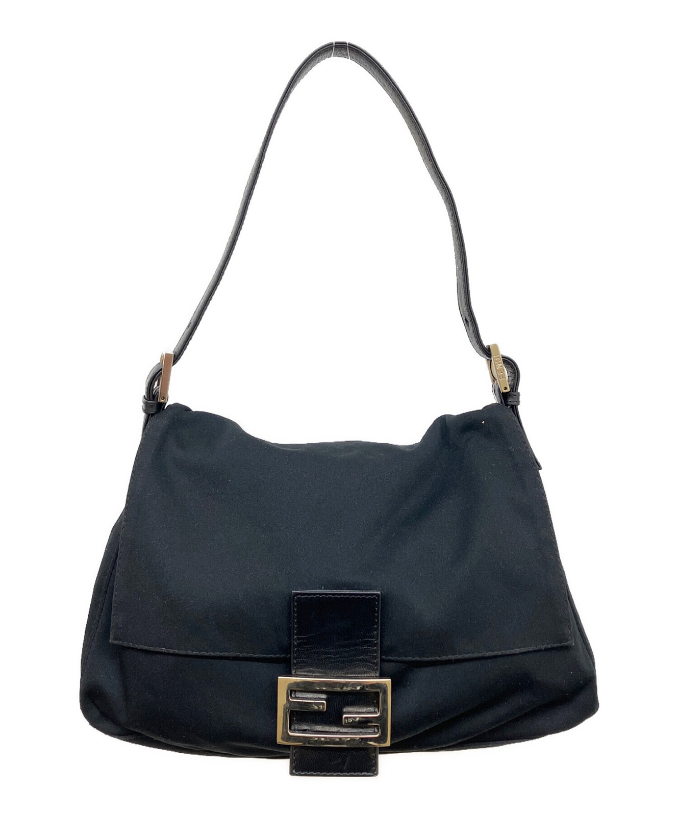 FENDI Shoulder Bag Black Cotton Jersey Authentic From Japan