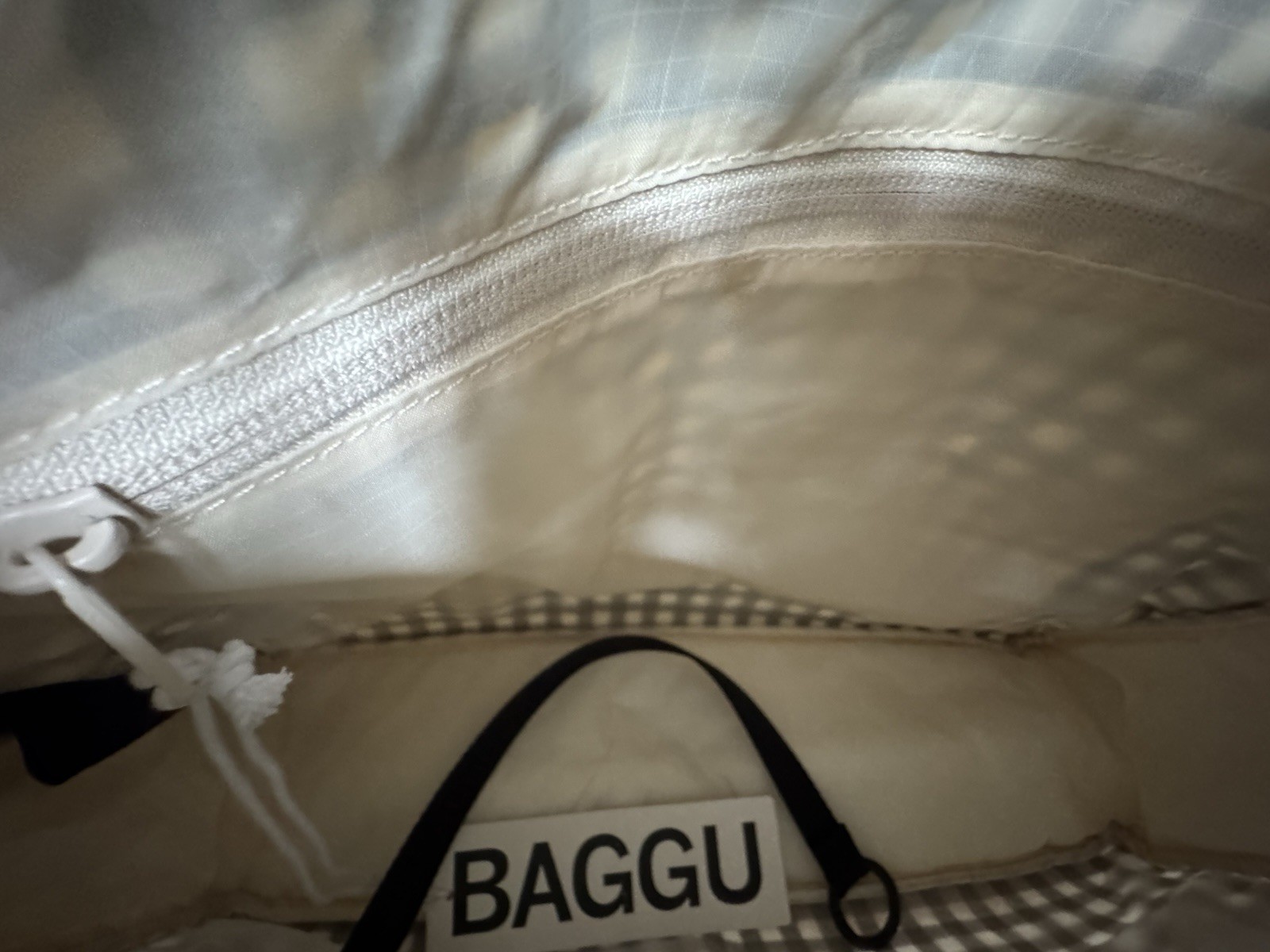 Baggu Nylon Shoulder Bag Black & White Gingham NWT