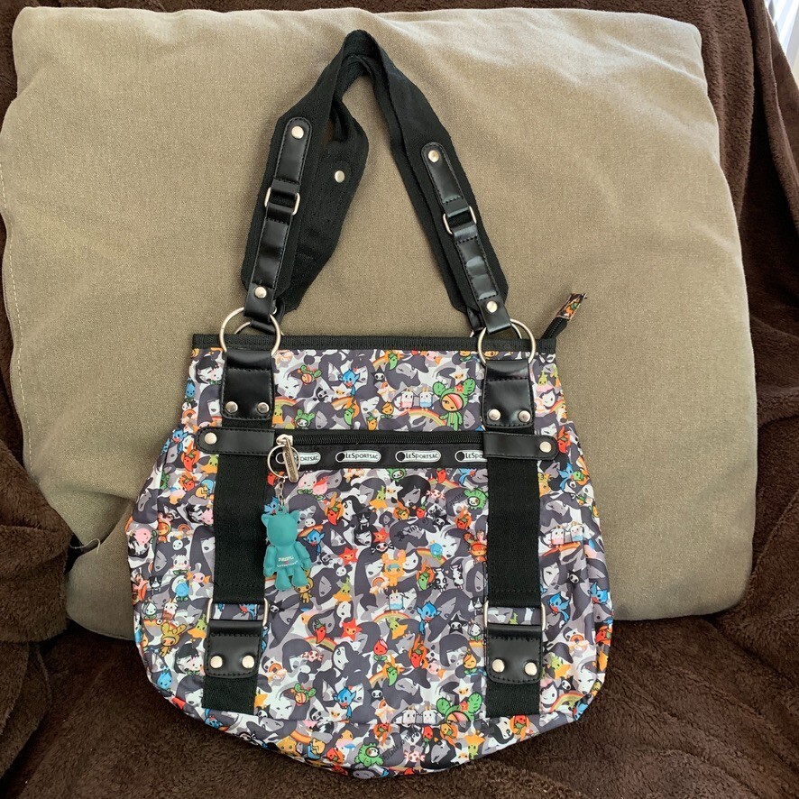 Tokidoki for LeSportsac Handbag Purse “This of Flower Spring” Satchel with Charm