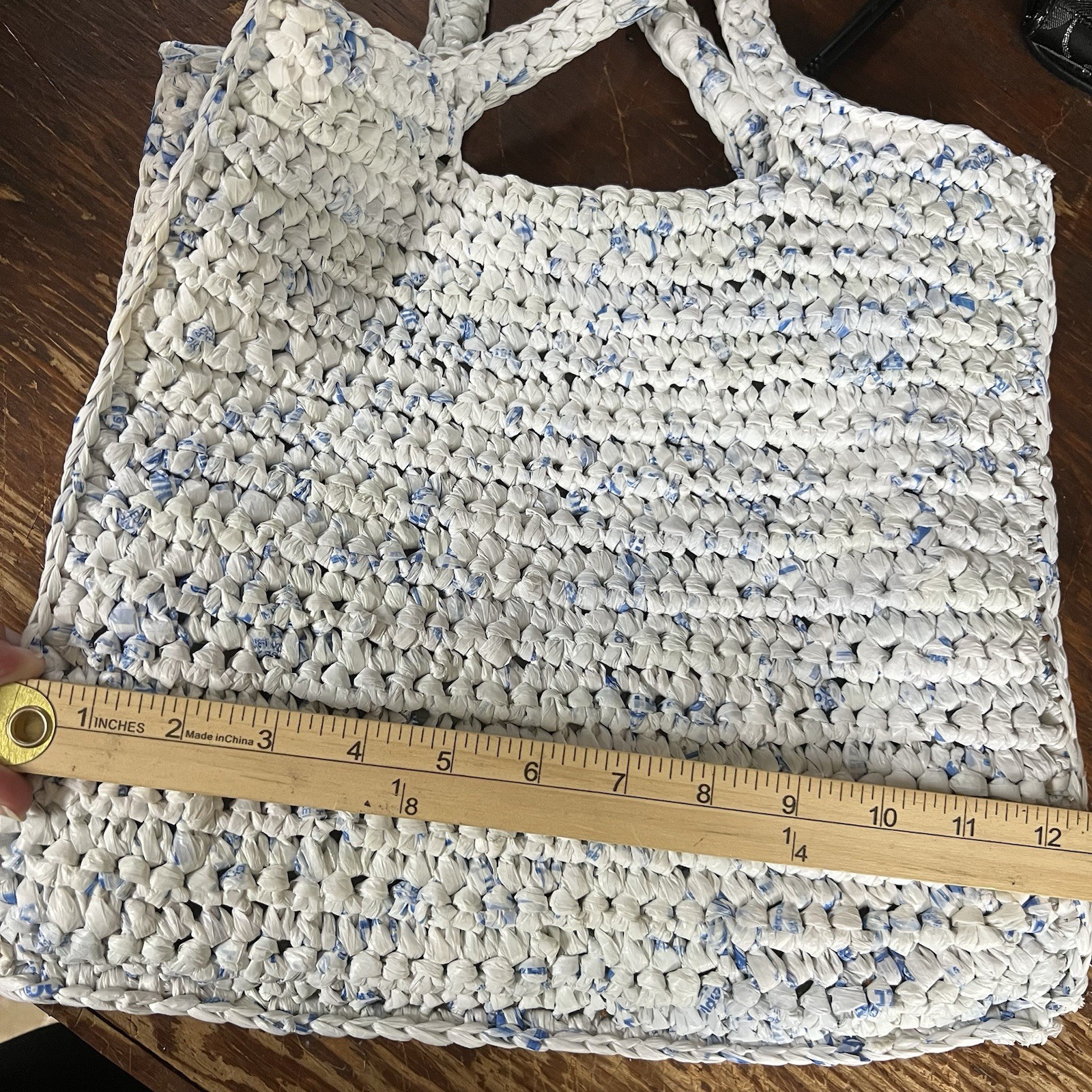 HandMade Crocheted Purse Recycled Plastic Grocery Bag Plarn Tote Walmart Upcycle