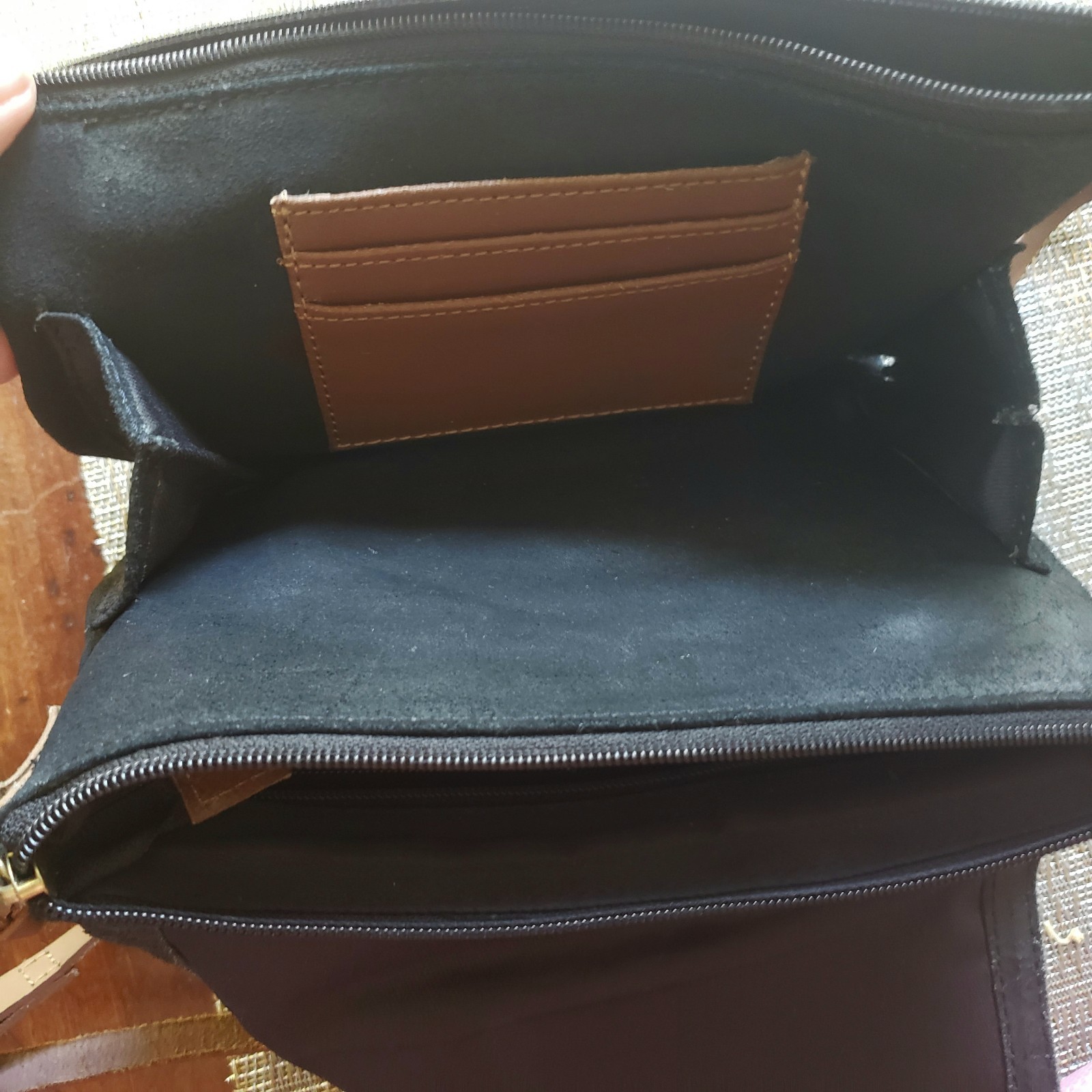 Great American Leather Works Black Soft Suade Purse Shoulder Cross Body Leather