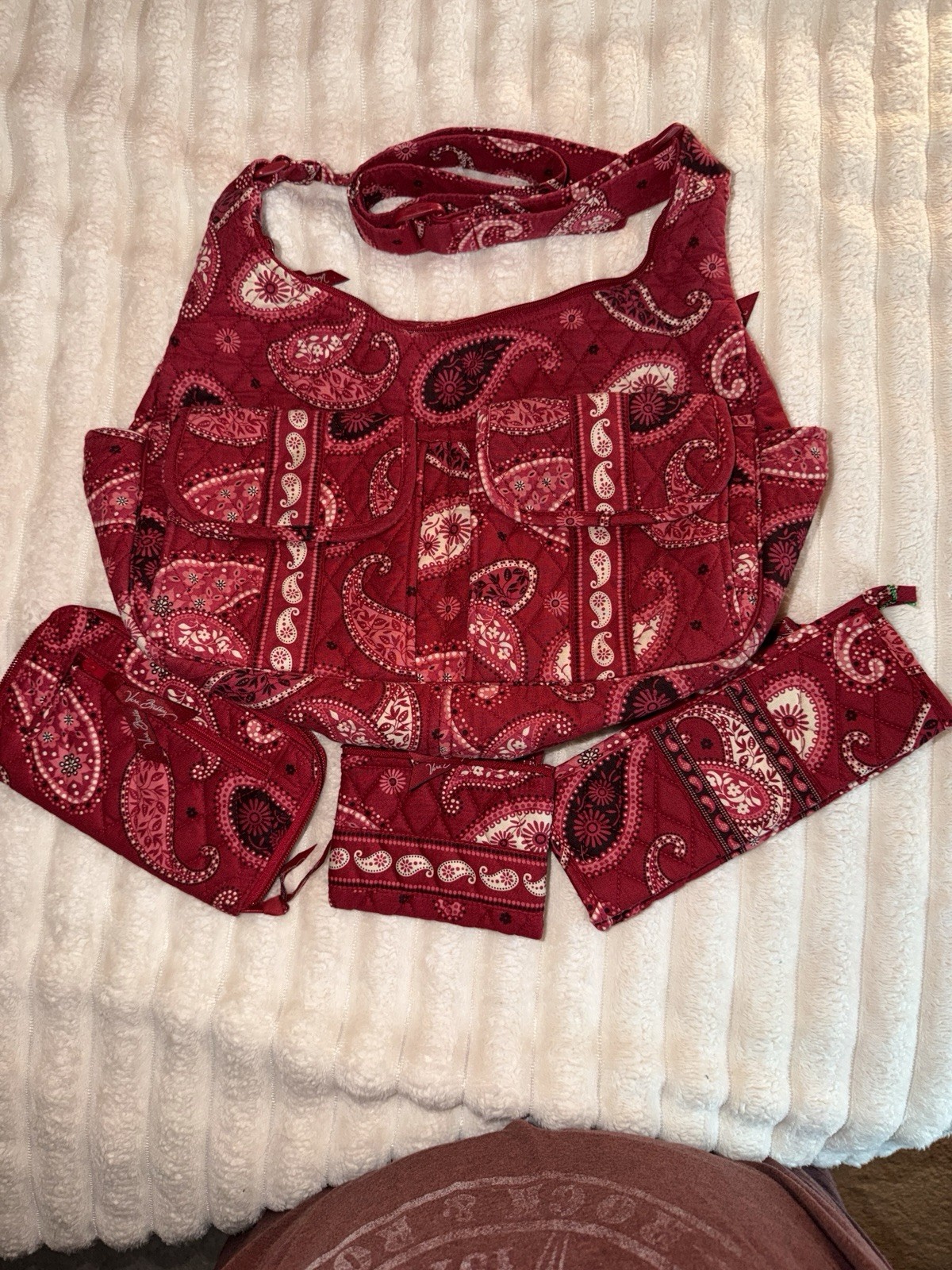 NWOT Vera Bradley Cargo Sling in Cotton Mesa Red + accessories 2006-2008