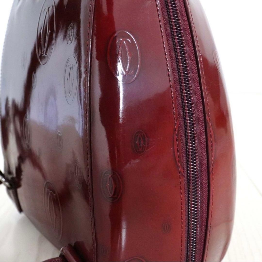Cartier Backpack Patent Leather Bordeaux Turnlock Happy Birthday from Japan