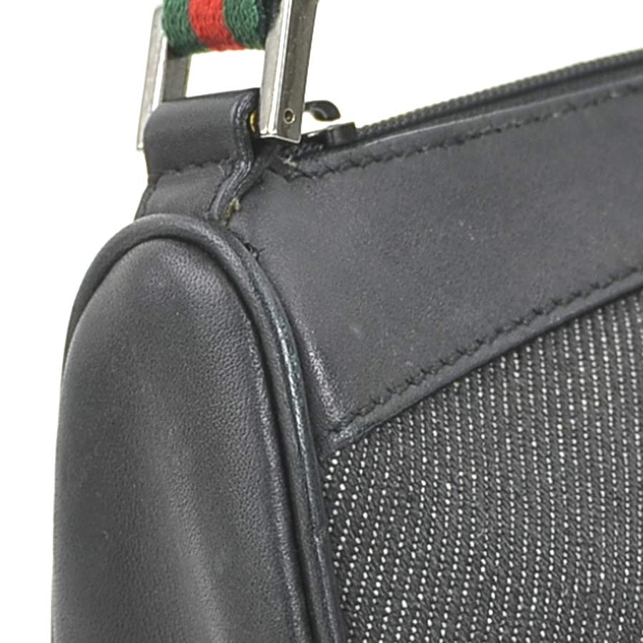 Auth GUCCI Sherry Line Handbag Black Leather/Canvas – r10510n