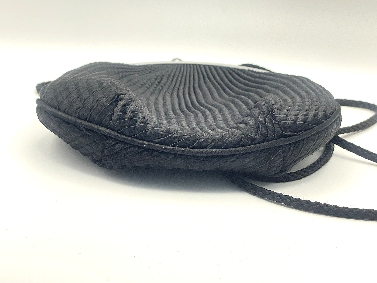 Textured Acetate Rope Strap Evening Bag: Indie Sleaze Gunmetal Clutch