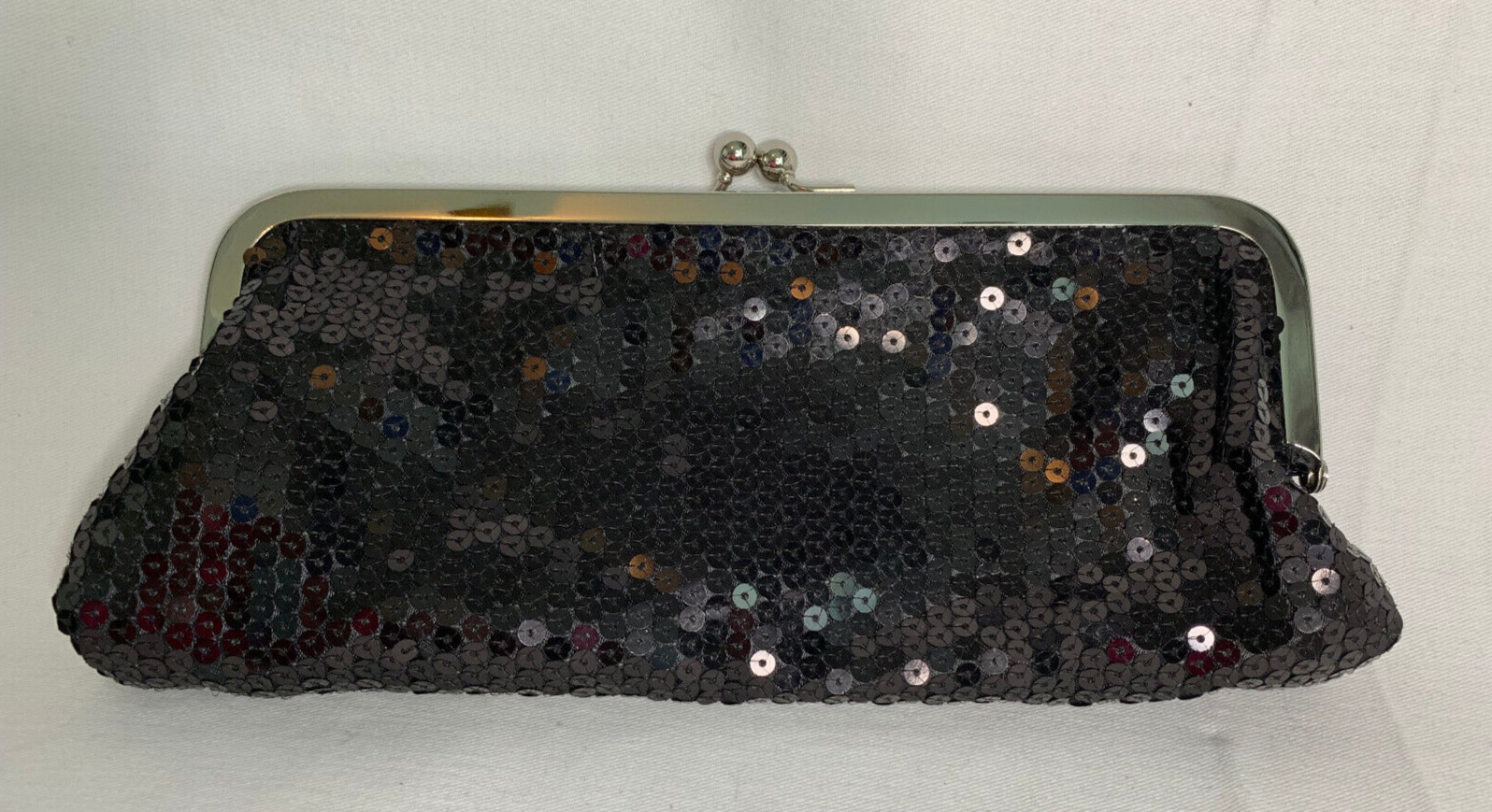 Ann Taylor Loft Shoulder Bag Small Evening Sequin Clutch Chain Strap 9 inch wide