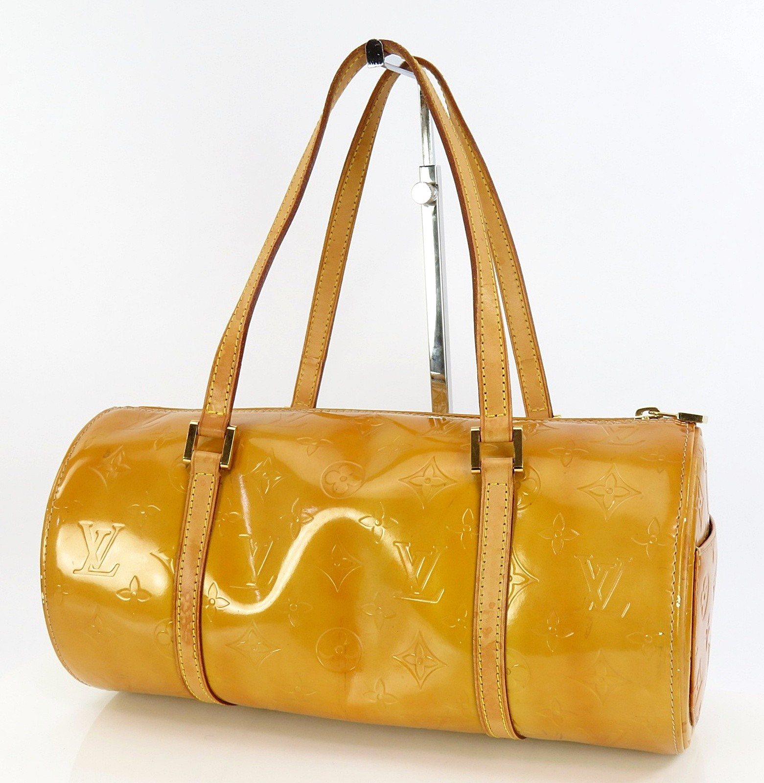 Auth LOUIS VUITTON Bedford Beige (Orange) Vernis Leather Hand Bag Purse #64502