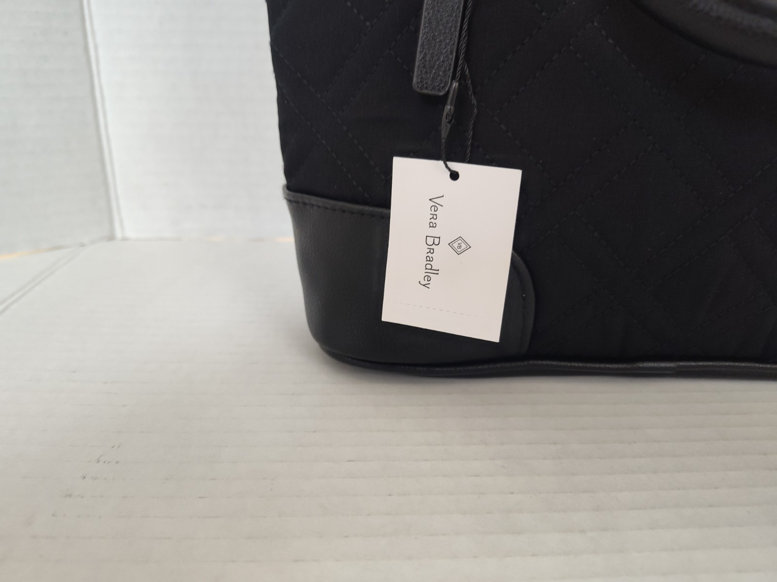 Vera Bradley Day Off Black Quilted Handbag Zip Close *Missing Crossbody Strap*