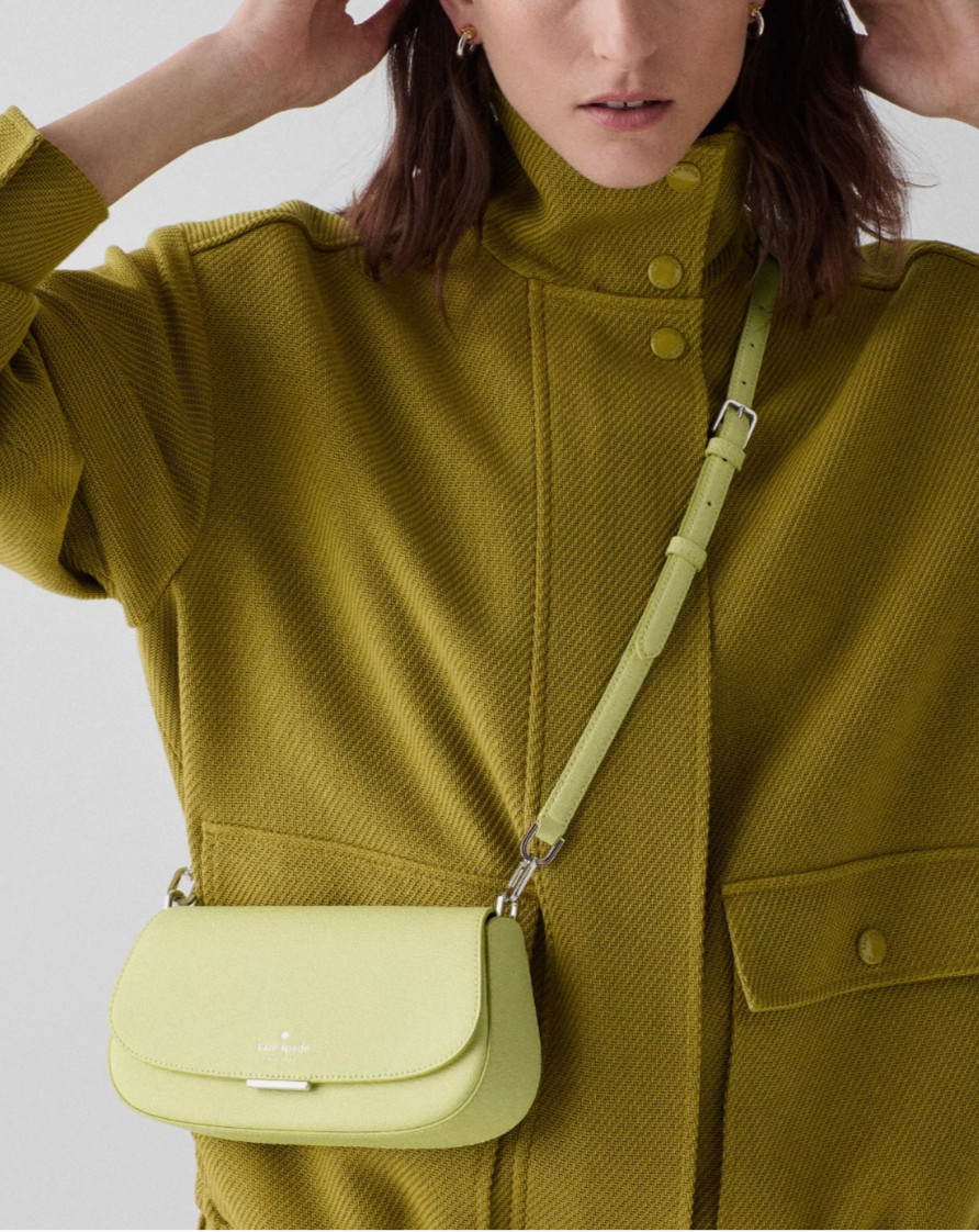 NWT Kate Spade Quinn Mini Crossbody Bag Refine Grain Leather Tennis Ball