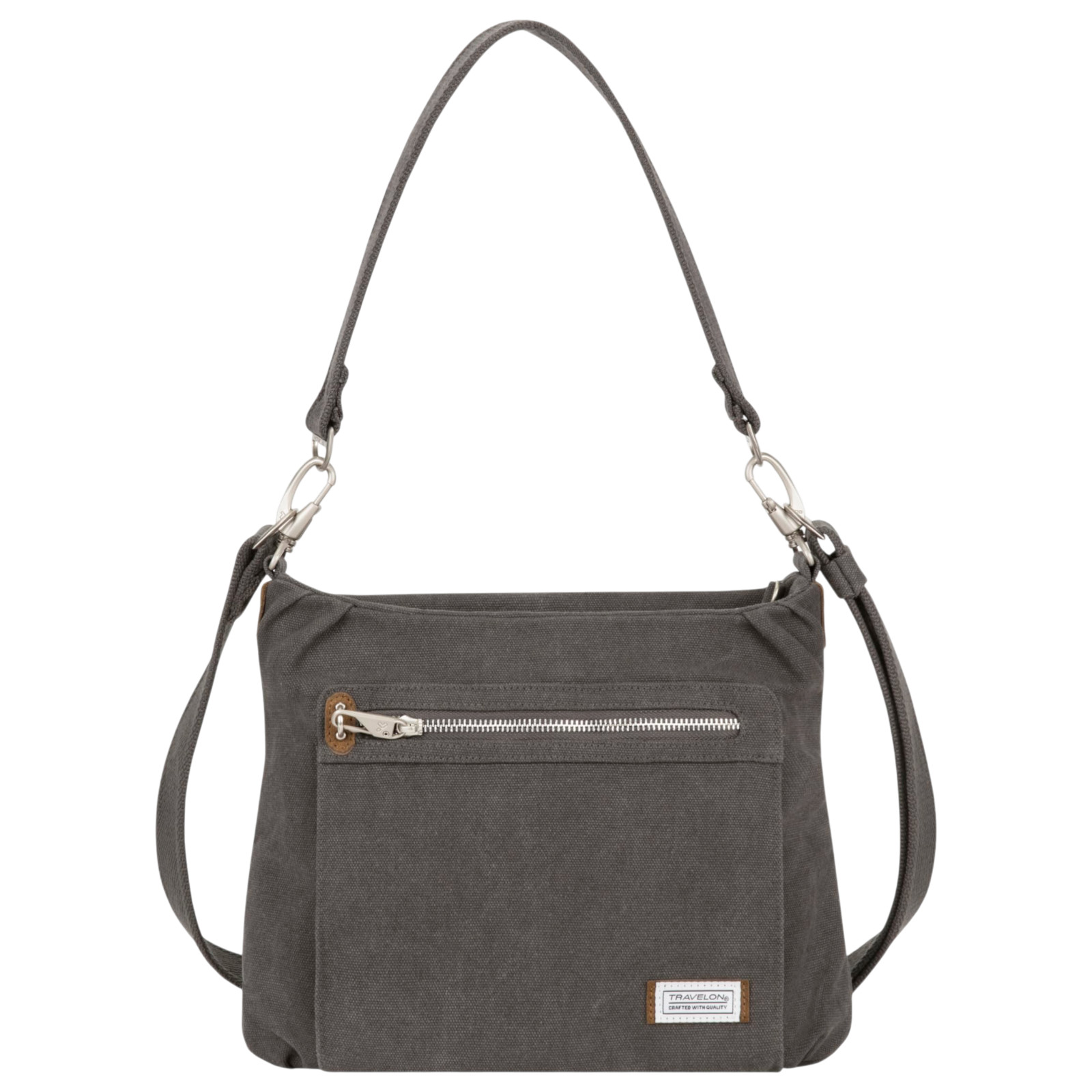 Travelon Anti-Theft Heritage Crossbody Hobo Bag RFID Blocking, Pewter, NWT – $94