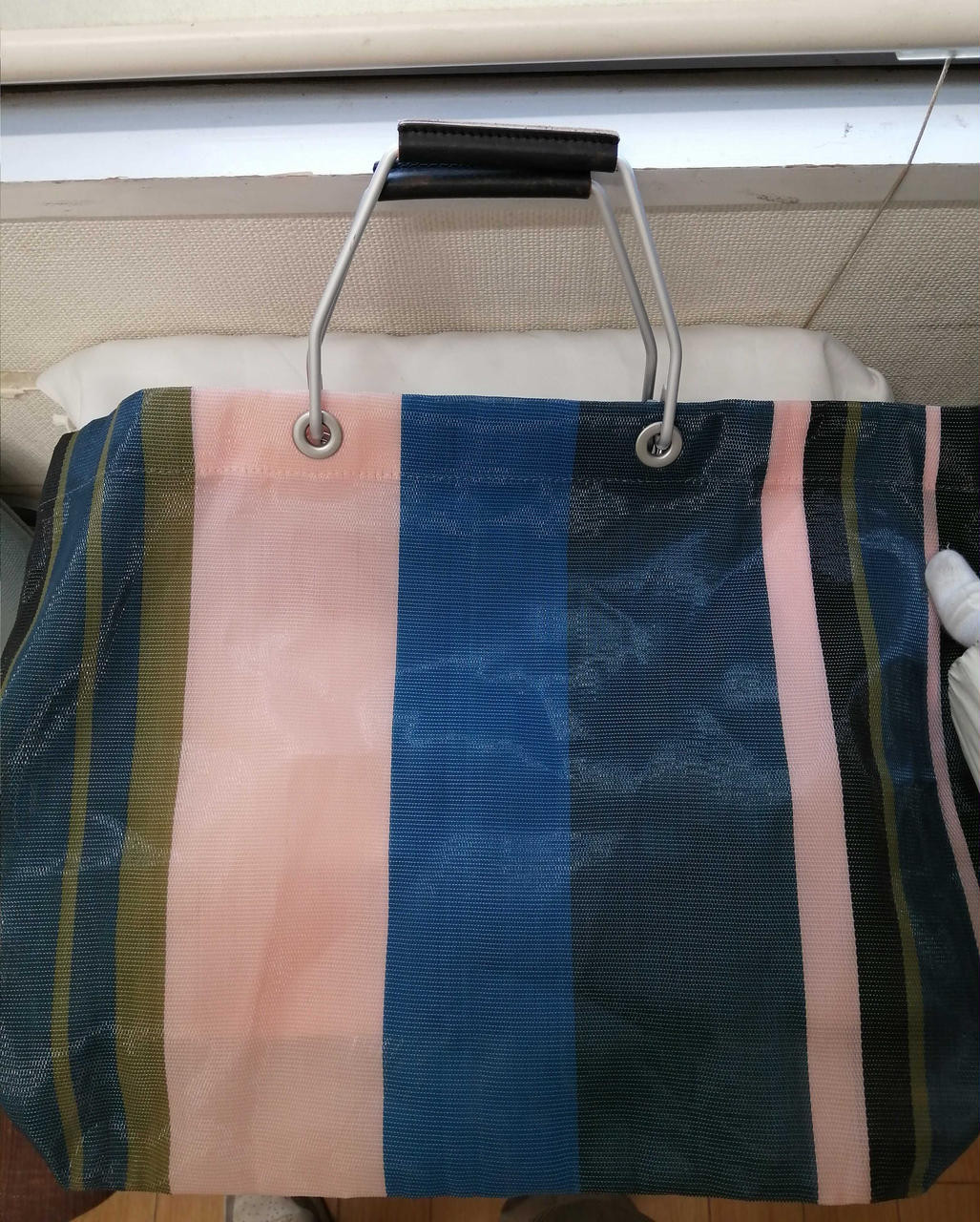 MARNI MIX striped mesh handbag 18 inch