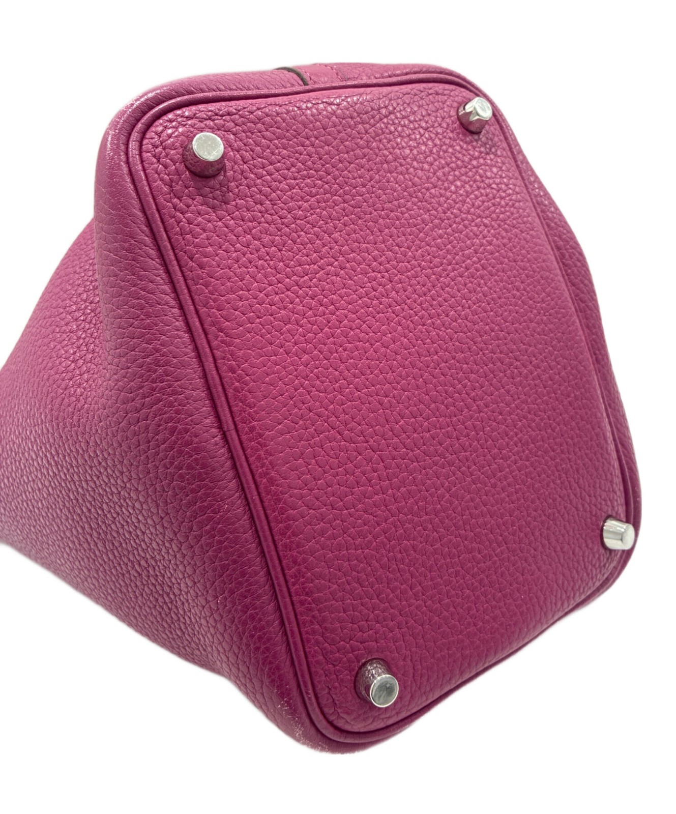 Hermes Picotin Lock PM Taurillon Clemence Pink Bag Silver Hardware 2011 #TFB482