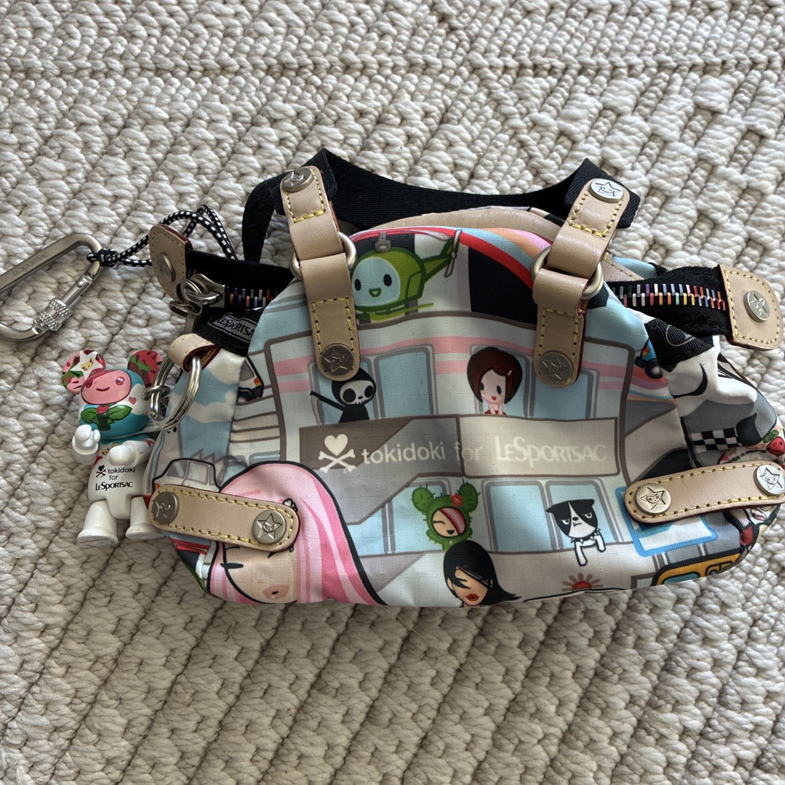 Tokidoki x LeSportsac Mini Handbag Purse w/ Charm Rare Print New W/O Tags