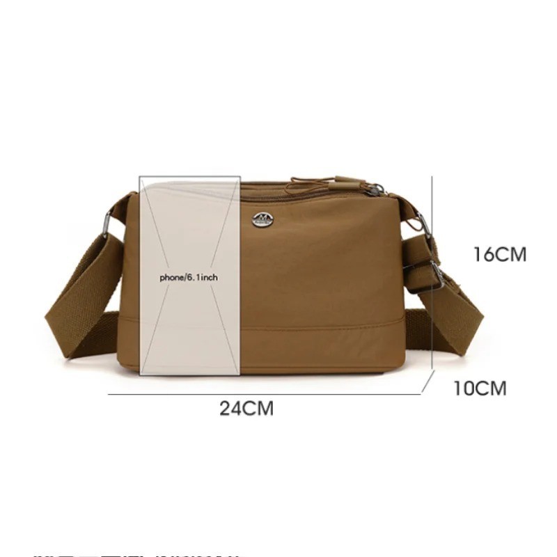 Women’s Waterproof Nylon Crossbody Bag Multi Pocket Big Capacity Shoulder Hand
