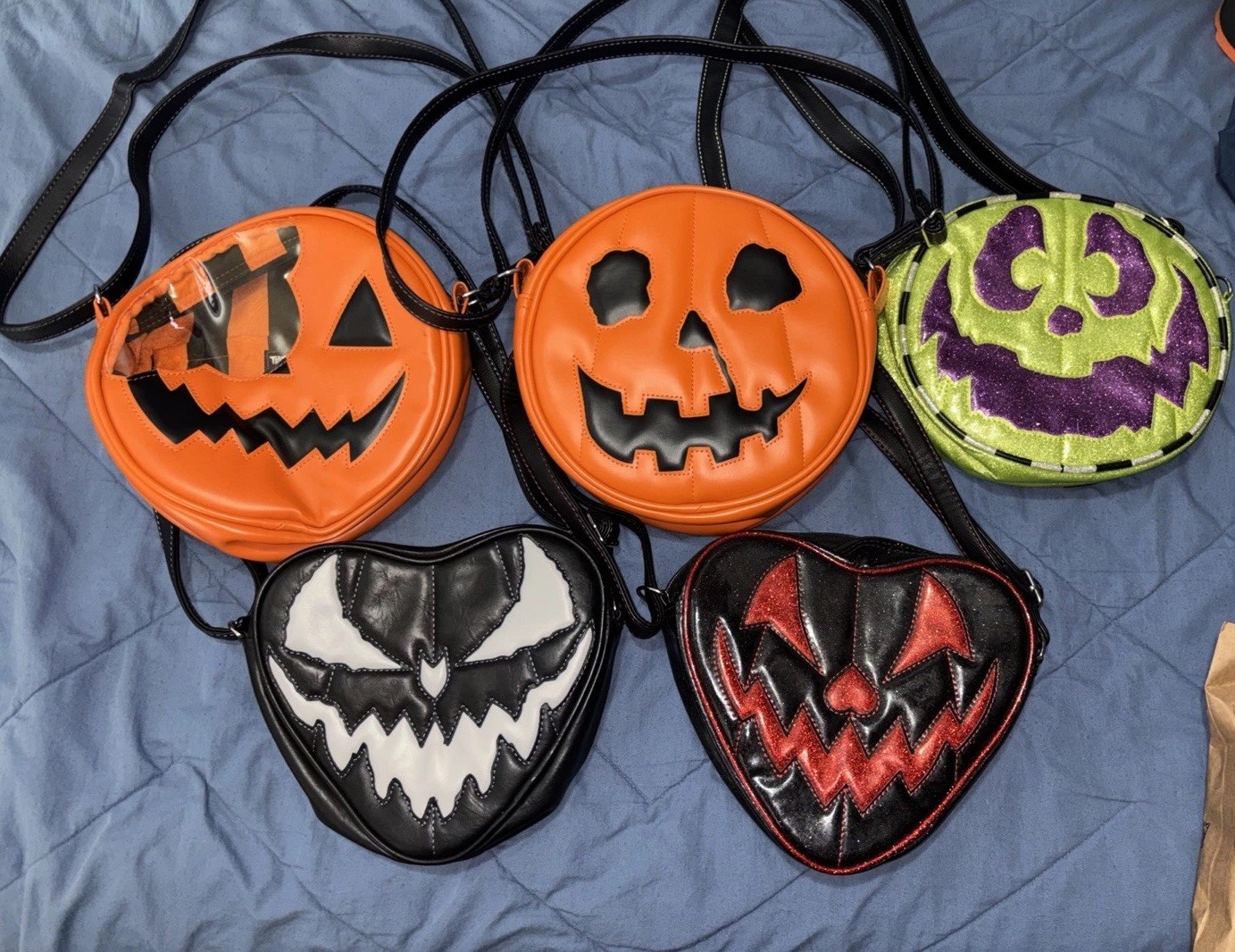 Love Pain and Stitches Pumpkin Crossbody Bag Lot