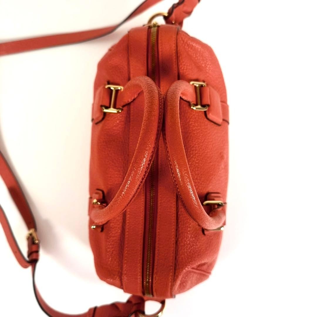 LOEWE Paseo Orange Leather 2Way Shoulder Bag Authentic Women’s Handbag