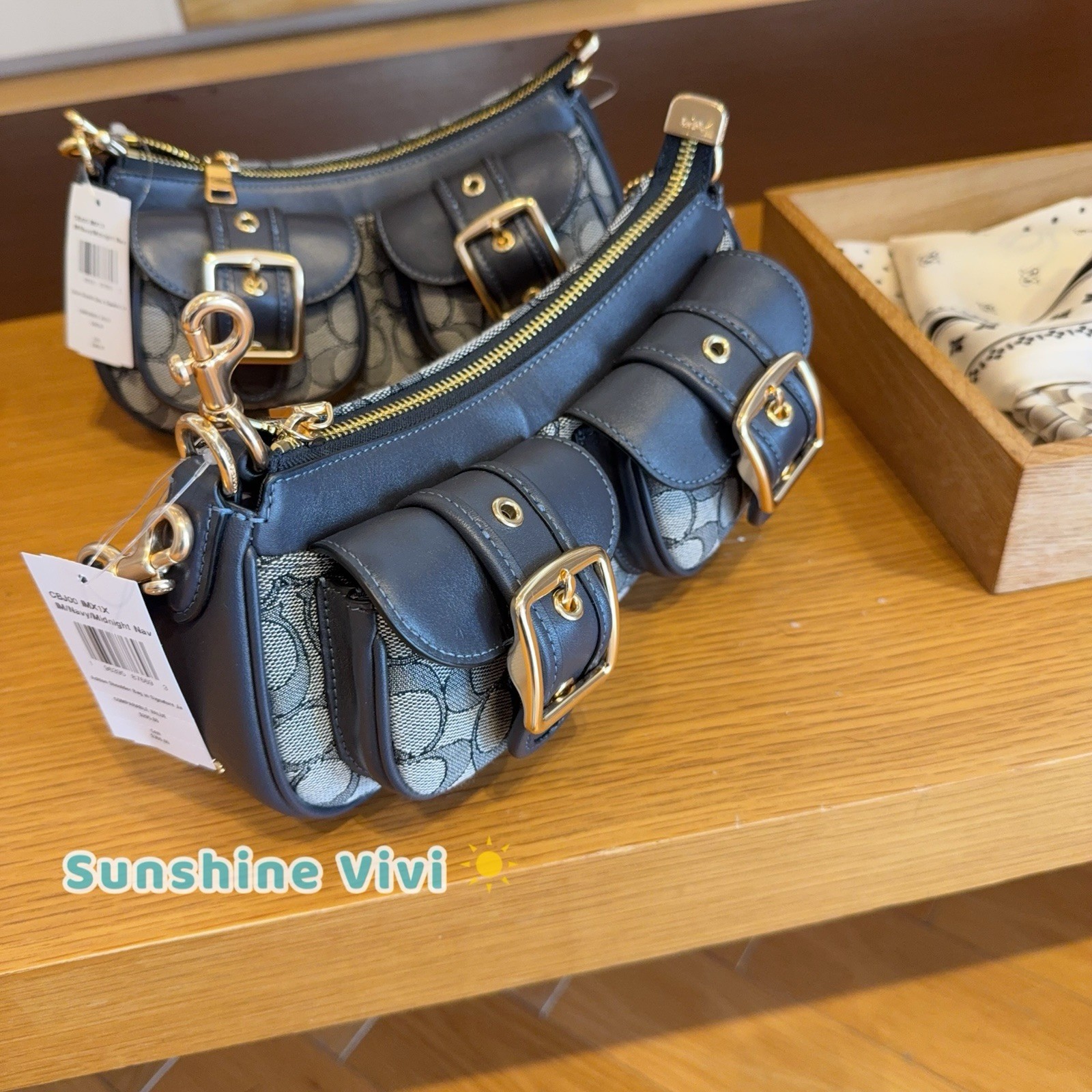 NWT Coach Ashton Bag In Signature Jacquard CBJ00 IM/Navy/Midnight