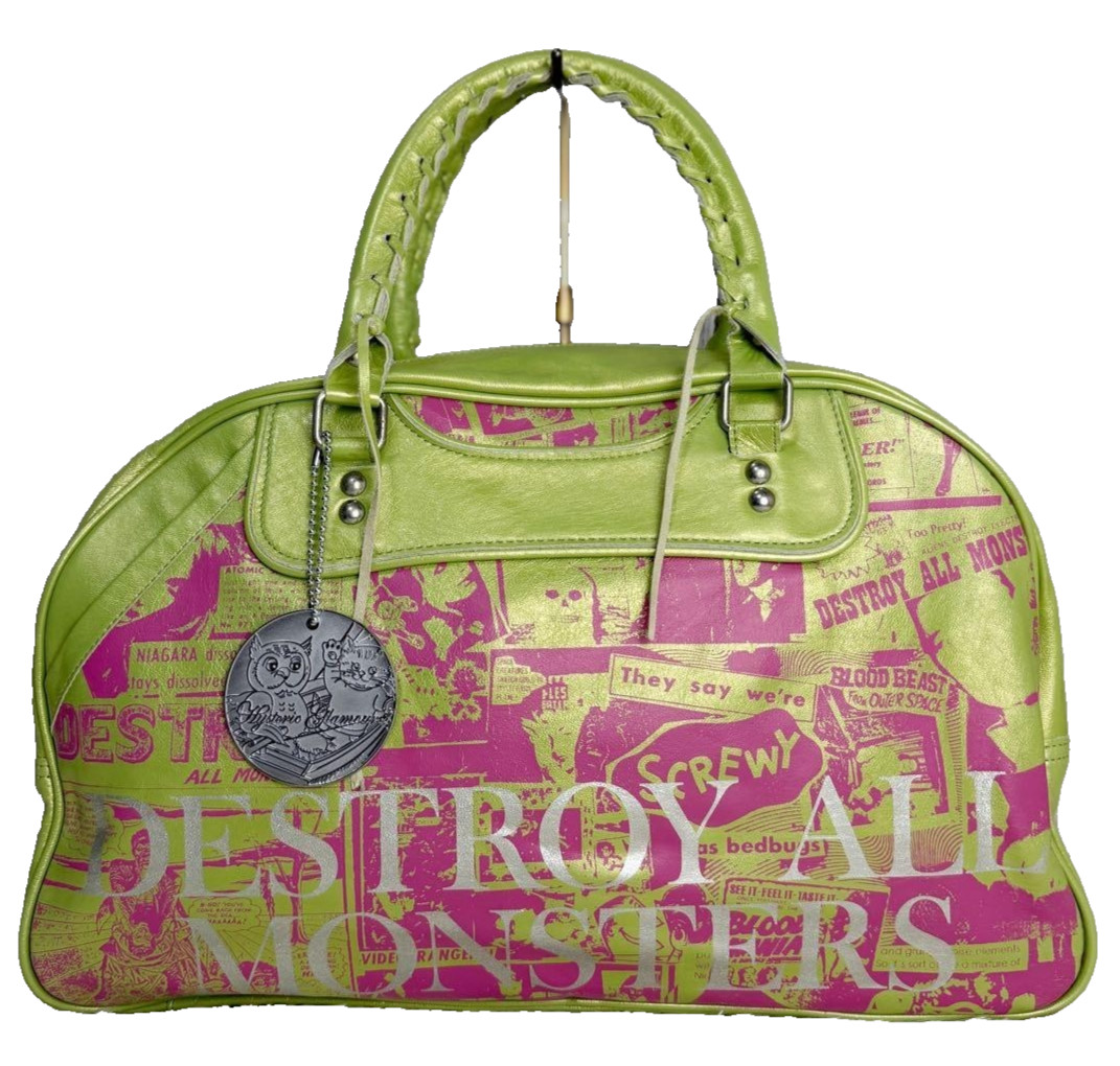 HYSTERIC GLAMOUR A.D.M.J. Bag Tags Leather Graffiti Horse Green From Japan