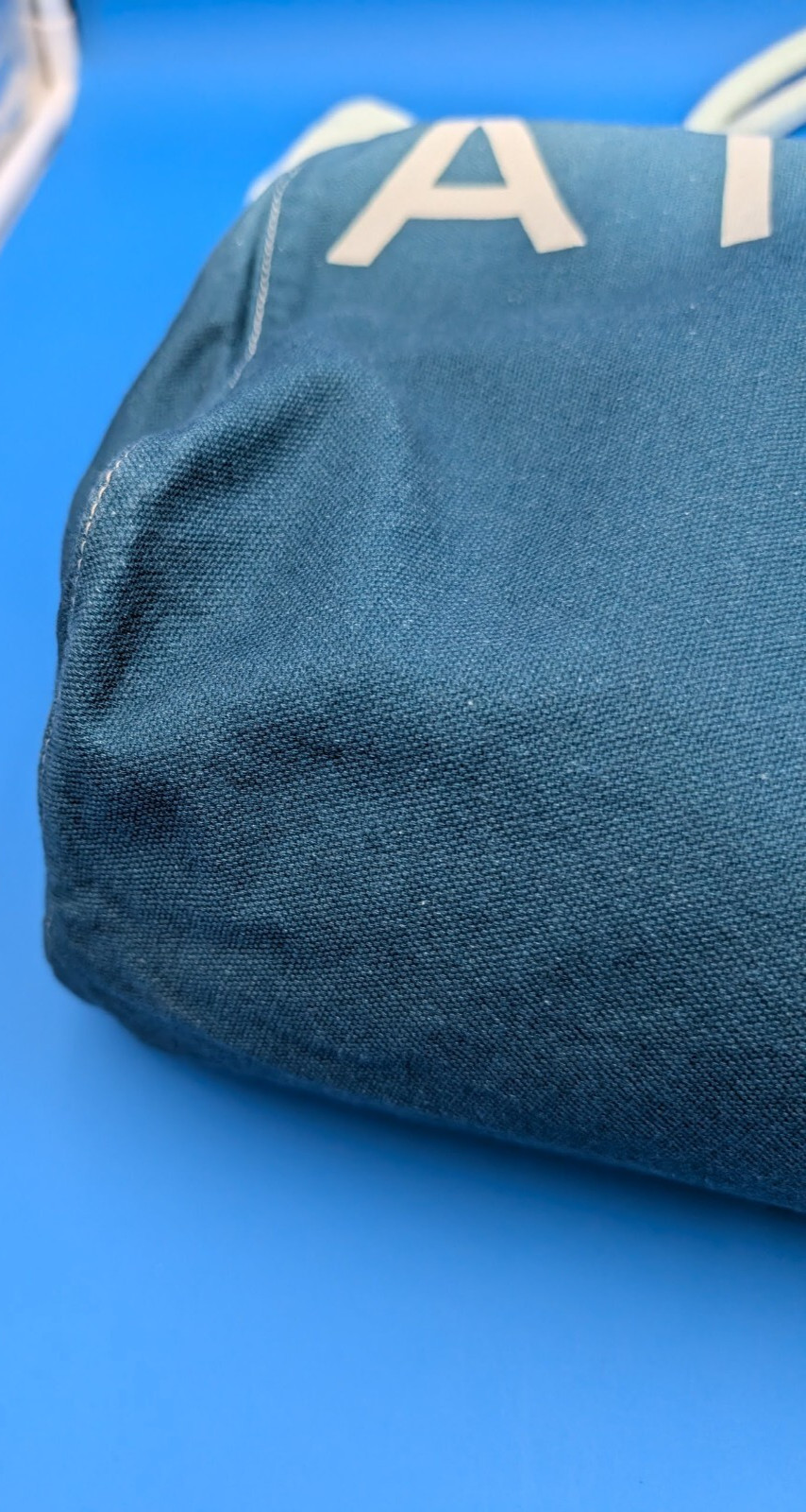 Athleta Large Canvas Tote Gym Beach Shopping Open Bag Blue Ombre