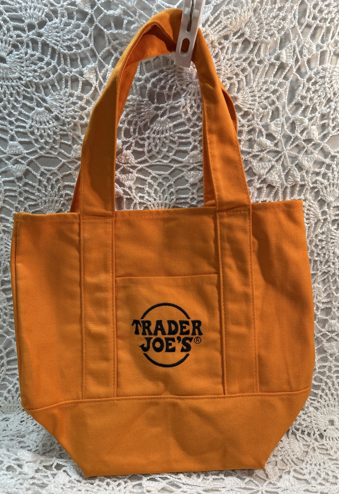 Trader Joes Mini Tote – Orange bag Rare Limited Edition!