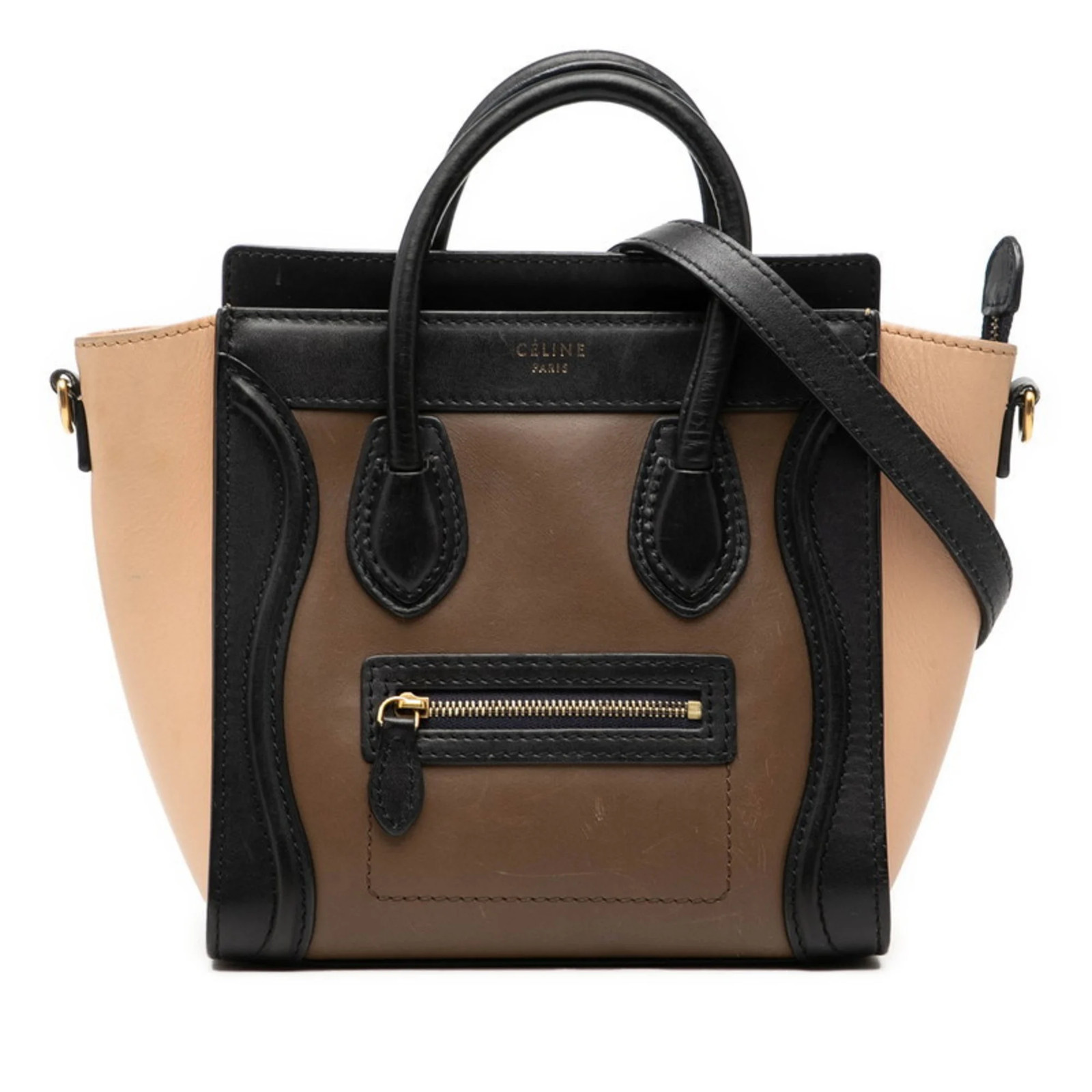 Celine Luggage Nano Shopper Tricolor Handbag/Shoulder Bag, 2-Way, … GZl1fujz