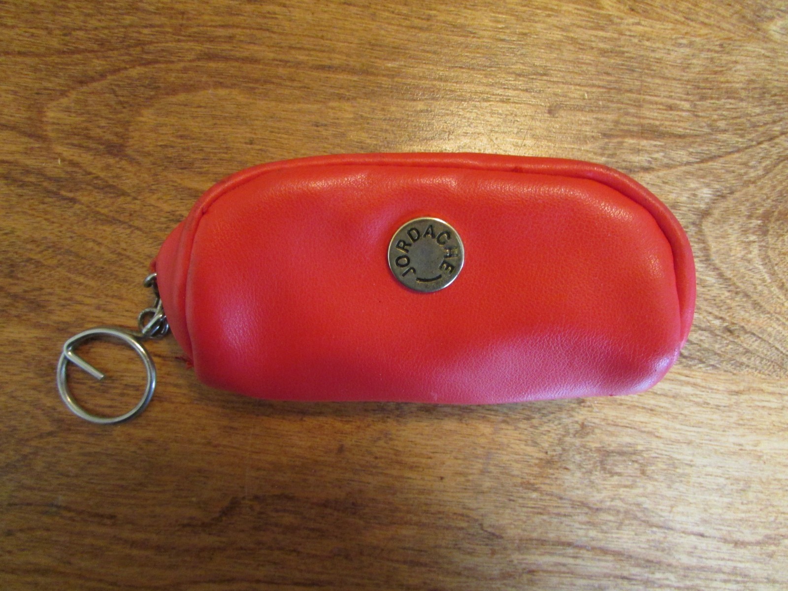 Jordache red vintage zippered small key chain purse