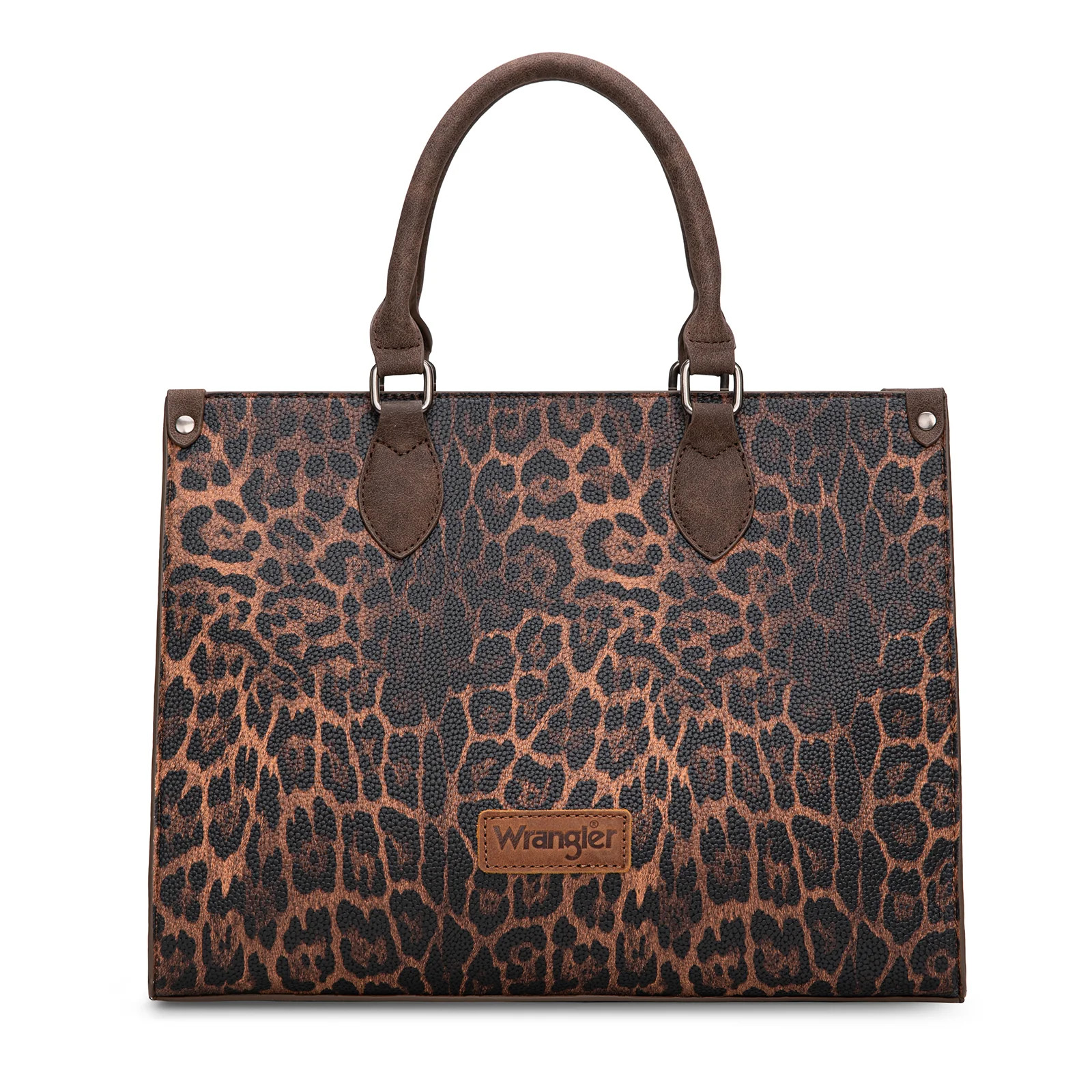 Wrangler Leopard Print Wide Tote Bag/Crossbody – Coffee