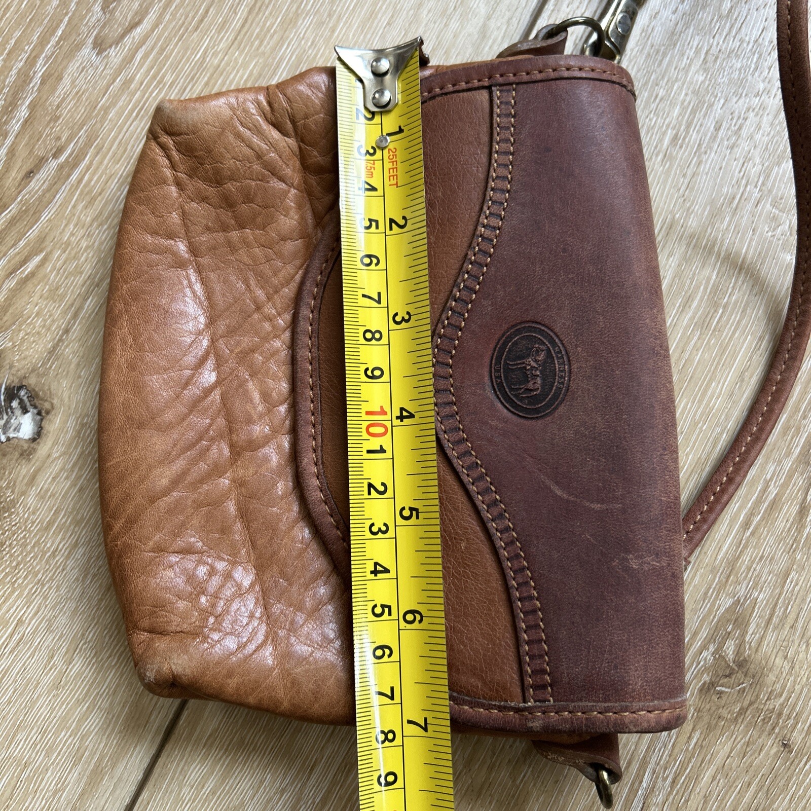 Vintage Harness USA Small Leather Crossbody Purse Bag