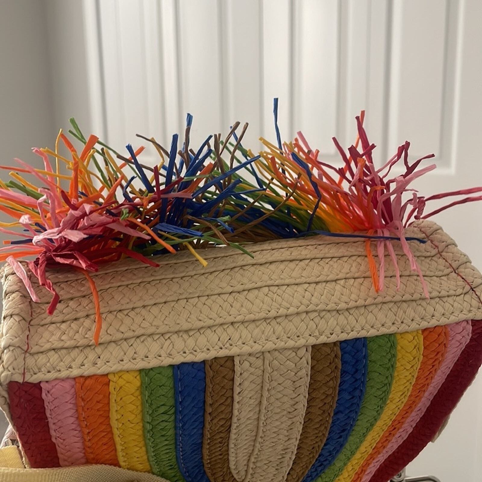 Rainbow Cross body bag mini zip fringe purse new with tag Target Pride Size Mini