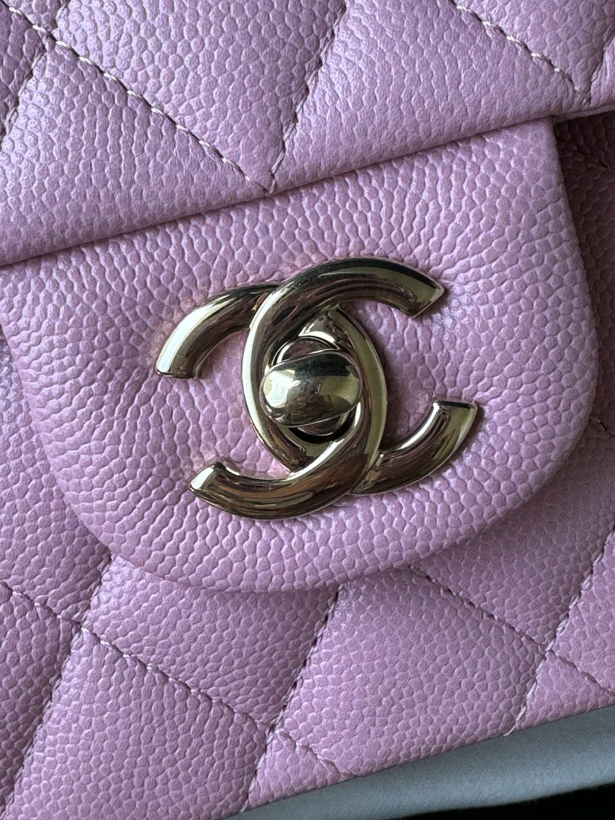 CHANEL Small Classic Double Flap Bag Sakura Pink Caviar w/ light gold Hw