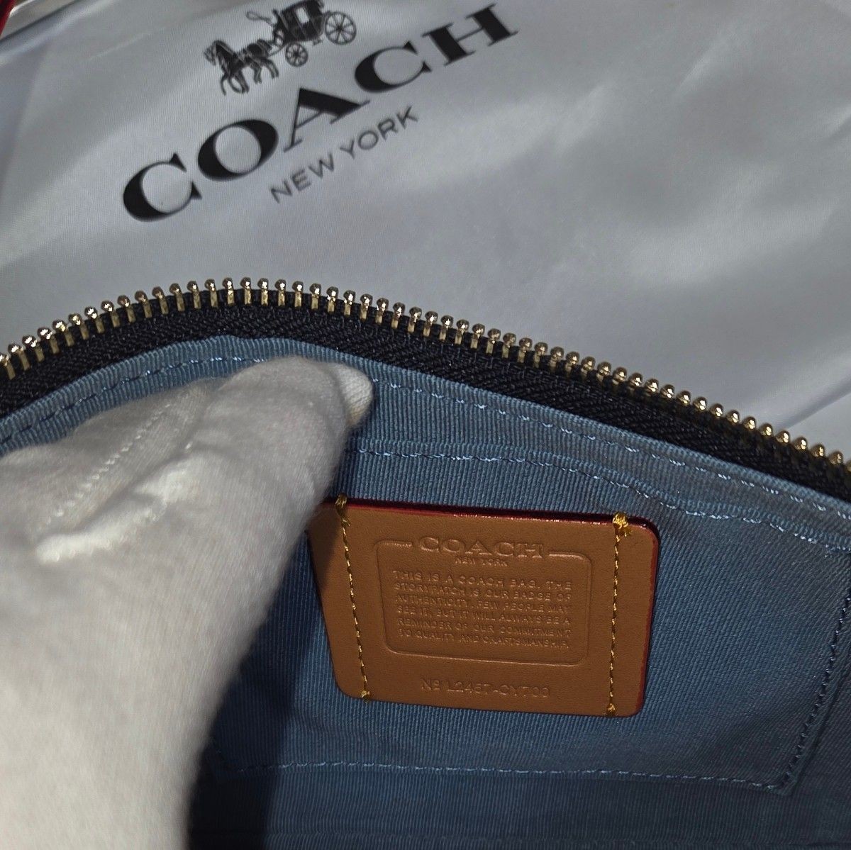 Coach Ashton Baguette Bag Signature Denim CY700