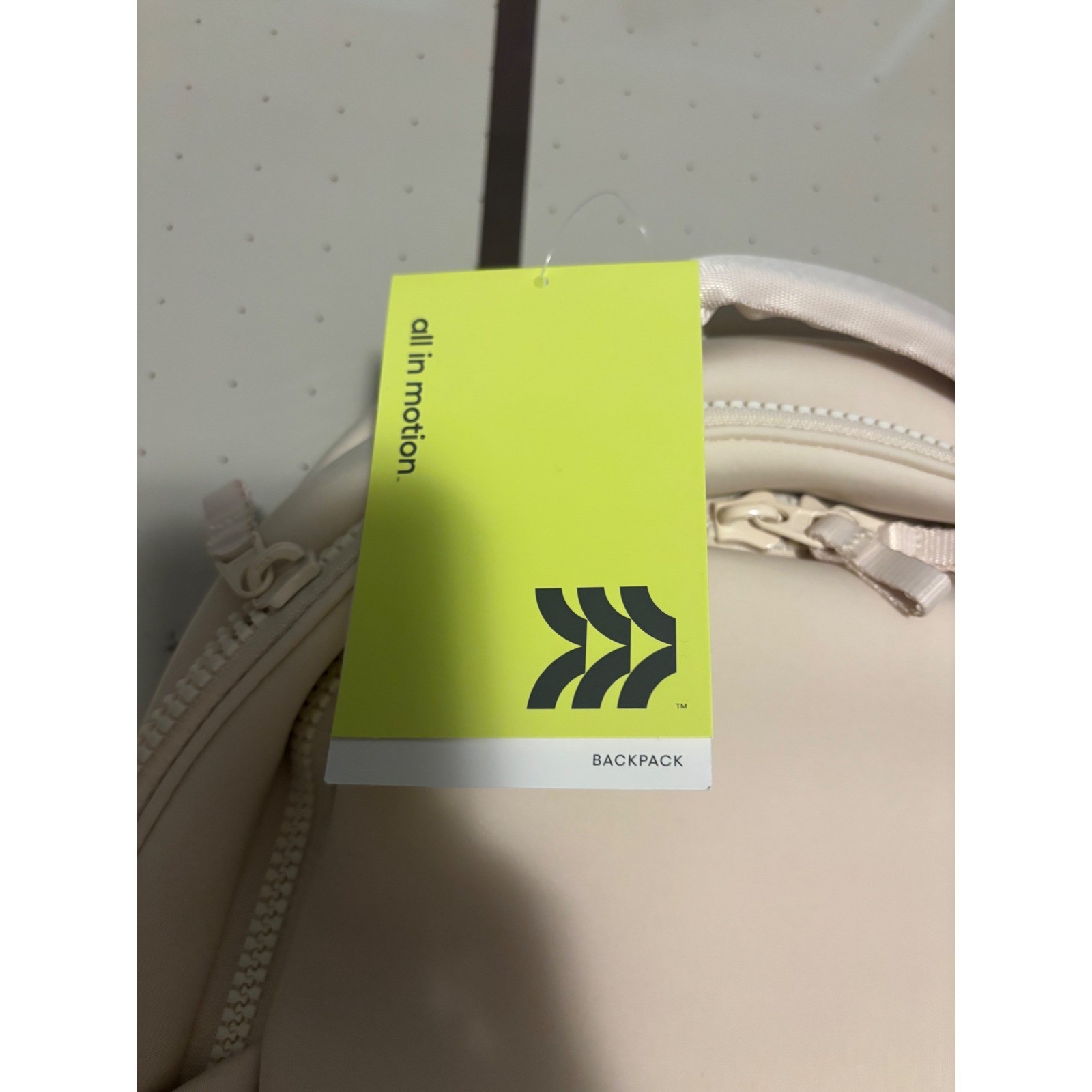 All in Motion Neoprene Backpack Cream Off White Athletic Travel Bag New