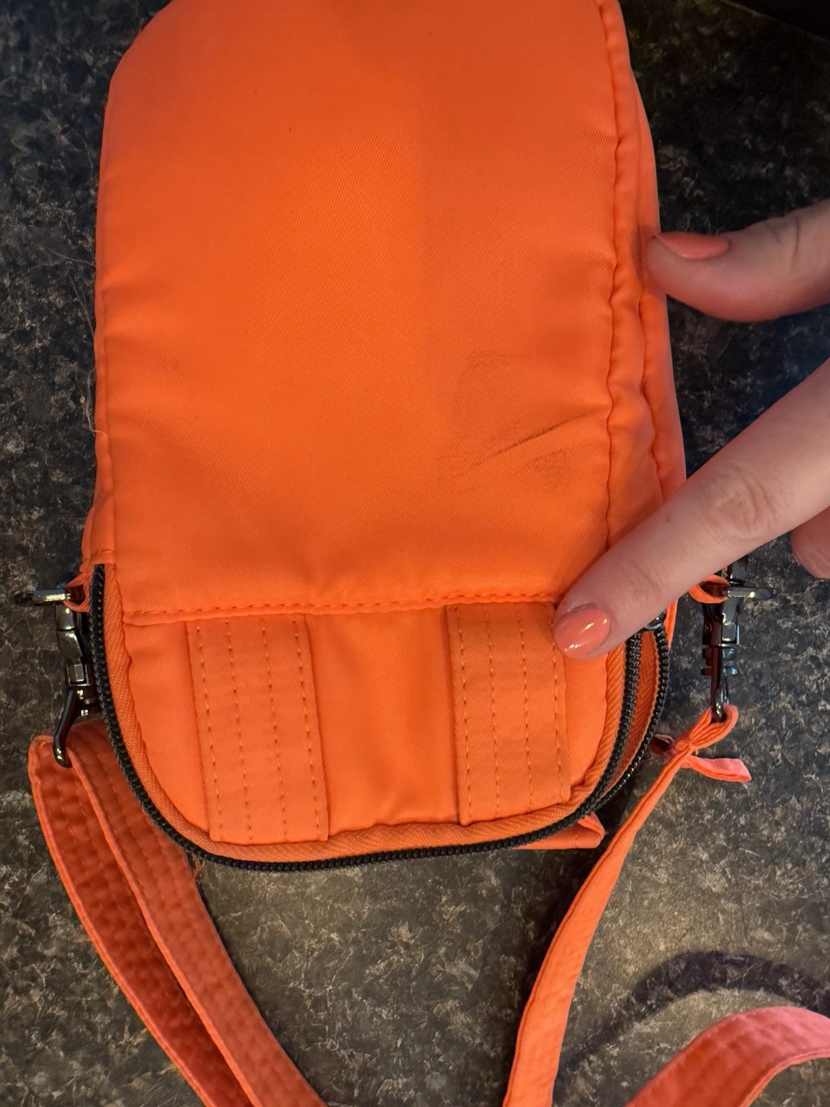Lug Skeeter Mini 2 Crossbody/Convertible Belt Bag. Neon Orange. Trendy