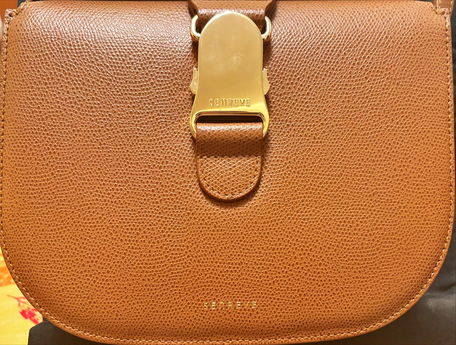 Senreve Chestnut Cadence Pebbled Leather Crossbody Bag