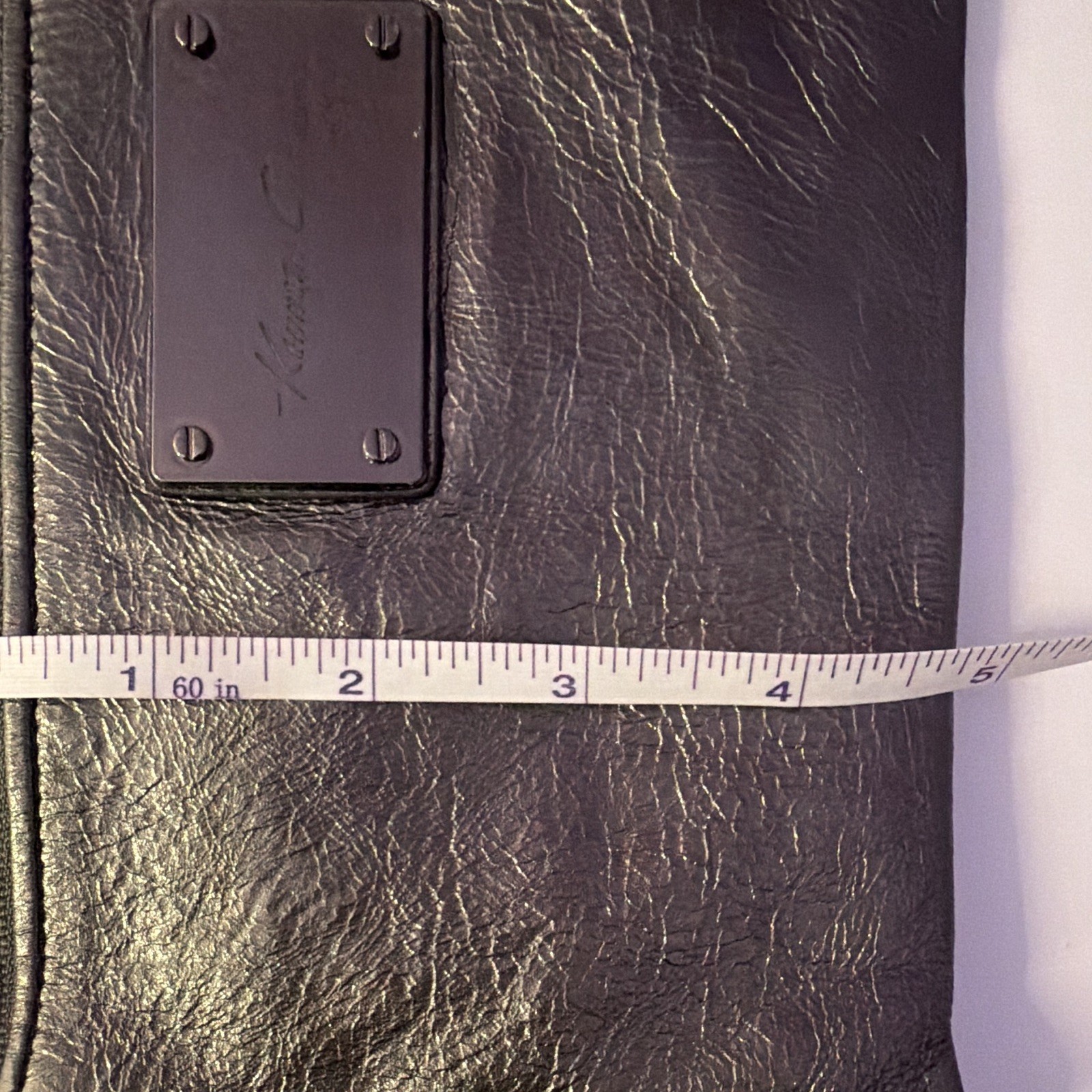 Kenneth Cole NY Metallic Leather Small Shoulder Bag Zip Closure Chain Wristlet