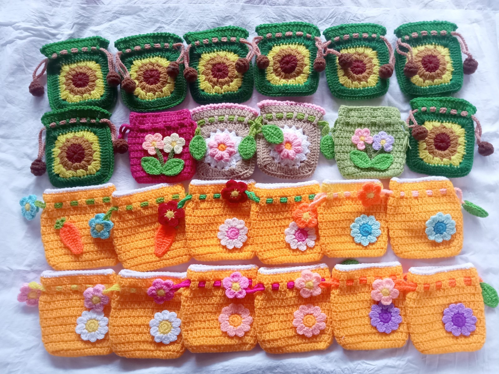 Set of 24 x Crochet Coin bag Handmade cute coin purse