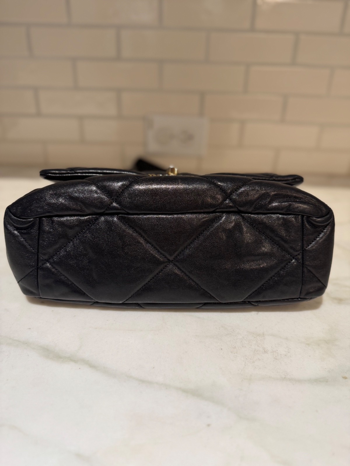 Chanel 19 Large Black Lambskin Flap Bag Mixed Metal Hardware