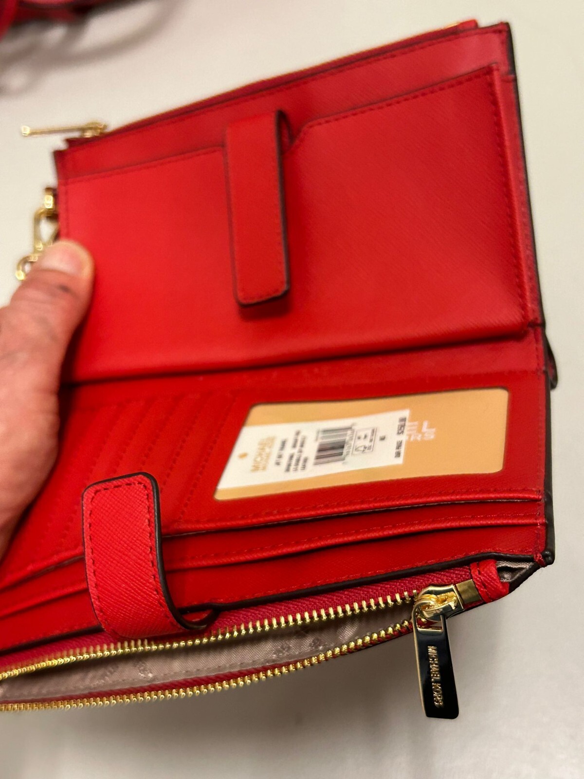 Michael Kors MK Jet Set Travel Double Zip Phone Case Card Holder Wristlet Wallet