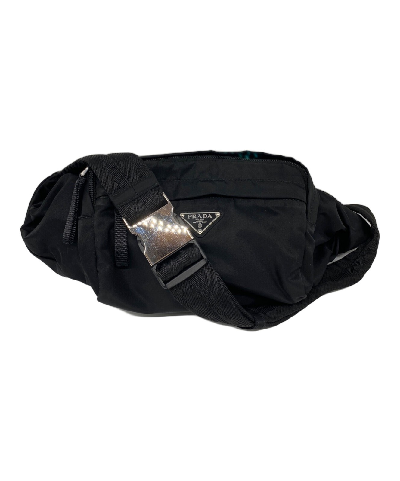 Prada Triangle Logo Nylon Body Bag 2VL005 Black #TFB13270