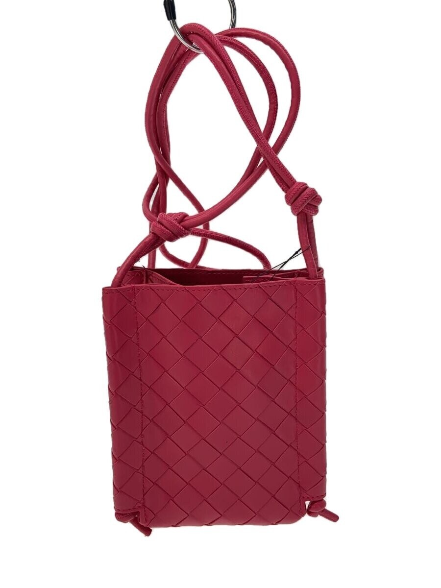 Bottega Veneta Pink Leather Intrecciato Crossbody Shoulder Bag 104cm Strap