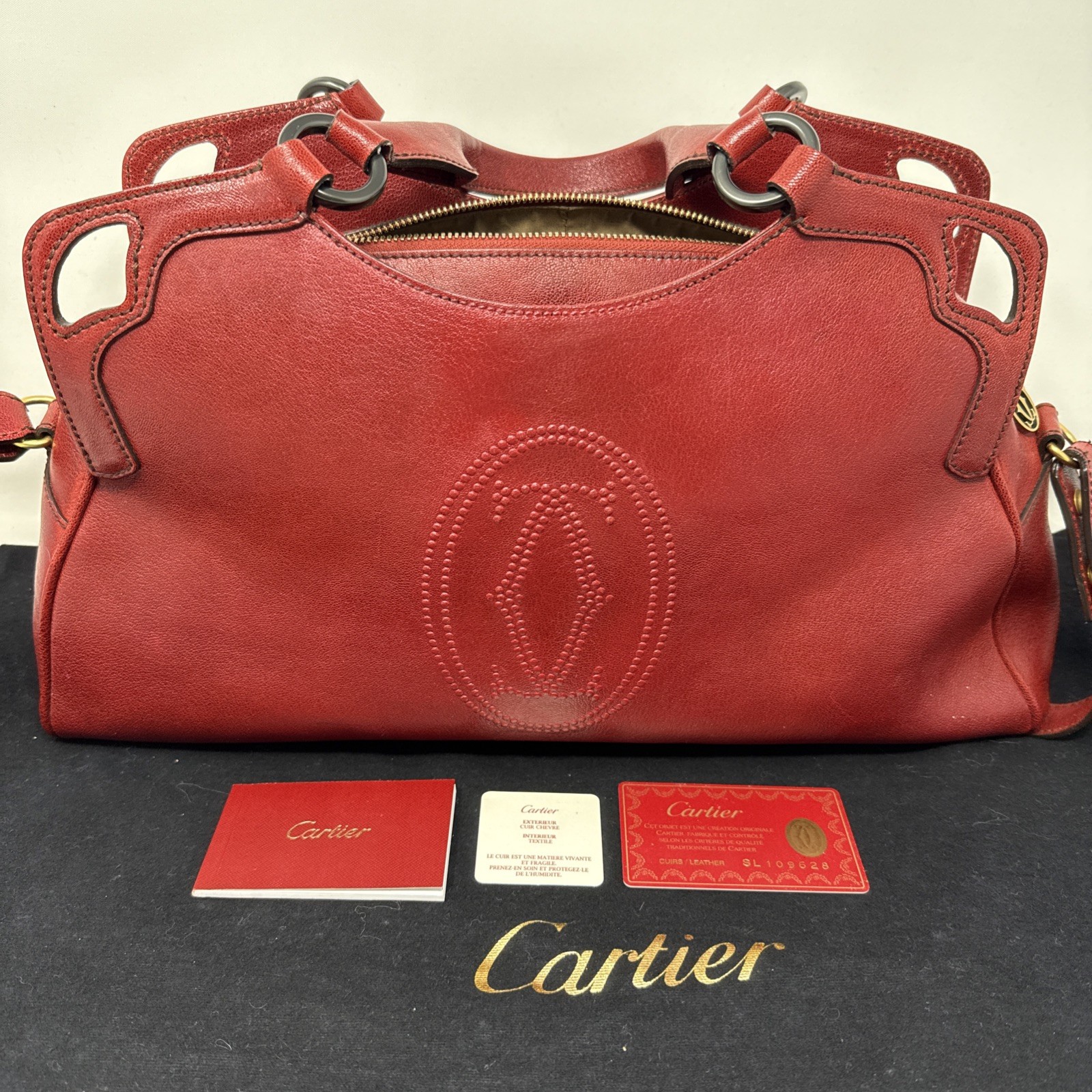 Cartier Must de Cartier Burgundy Handbag /Crossbody Leather Bag