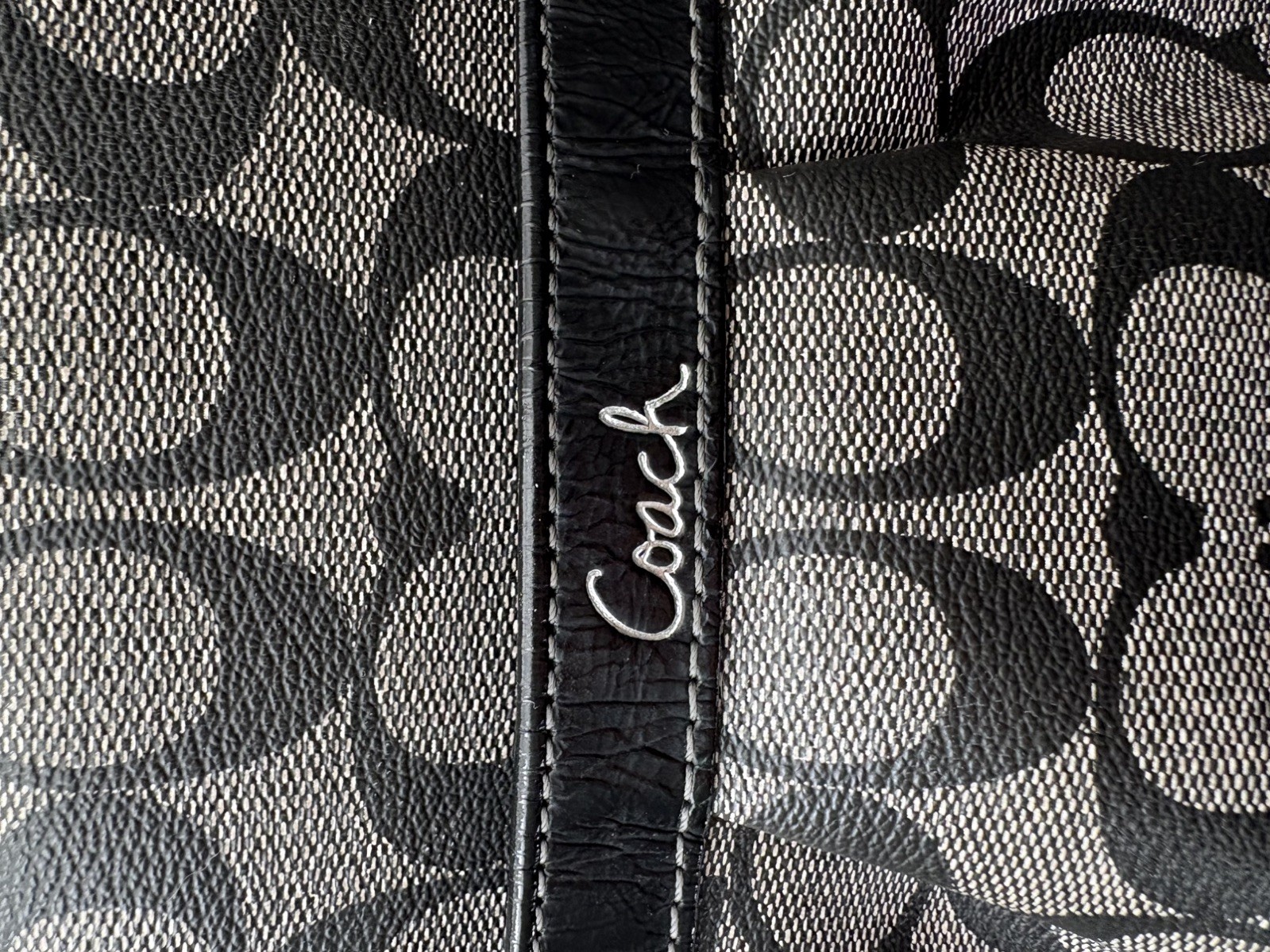 COACH Signature Diaper Baby Bag Laptop Large Tote Purse Crossbody Black & Gray