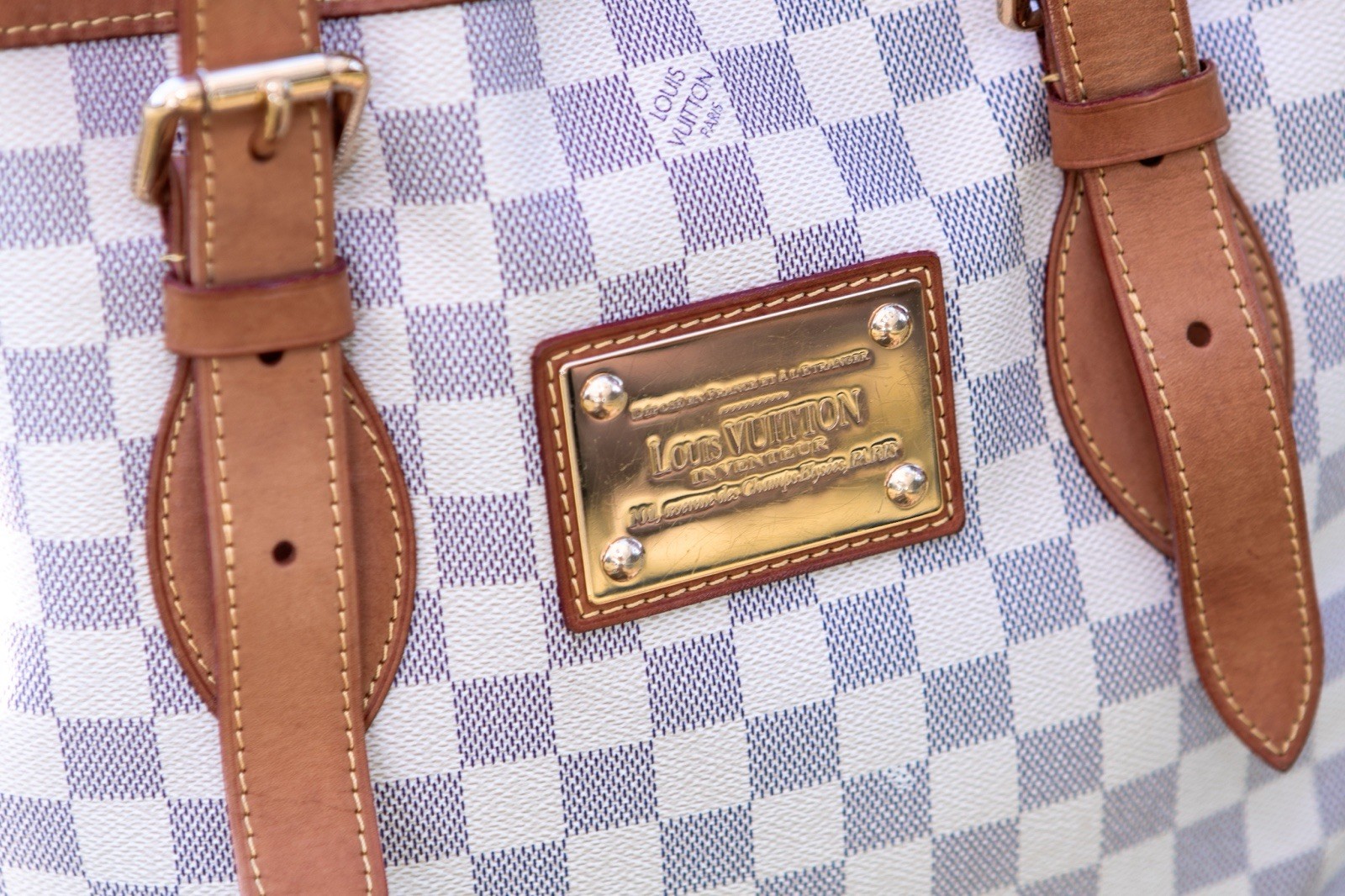 Louis Vuitton Hampstead MM Damier Azur Tote Shoulder Bag – Authentic + Dust Bag